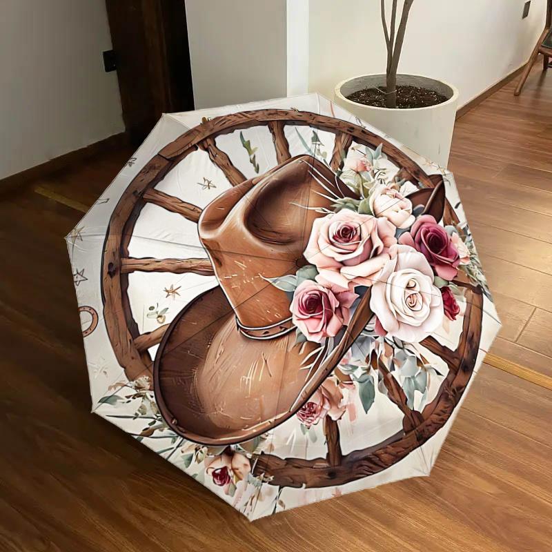Western Cowboy Hat with Flowers - Automatic Opening Umbrella, Portable Folding Design, 8-Bone Iron Frame, Outdoor Umbrella, Festival Gift, S
Western Cowboy Hat with Flowers - Automatic Opening Umbrella, Portable Folding Design, 8-Bone Iron Frame, Outdoor Umbrella, Festival Gift, S