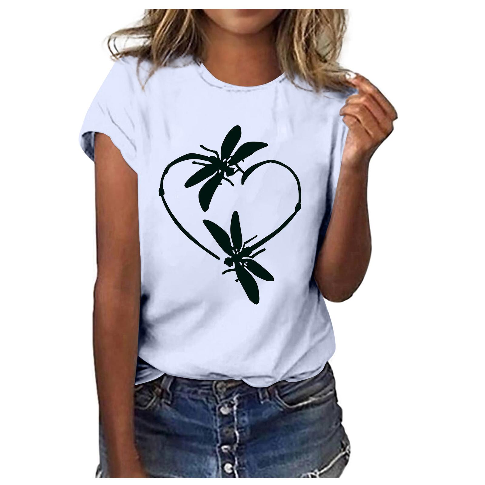 Женские модные повседневные топы с принтом, рубашки с короткими рукавами, пуловеры с круглым вырезом, футболки XL белый
Женские модные повседневные топы с принтом, рубашки с короткими рукавами, пуловеры с круглым вырезом, футболки XL белый