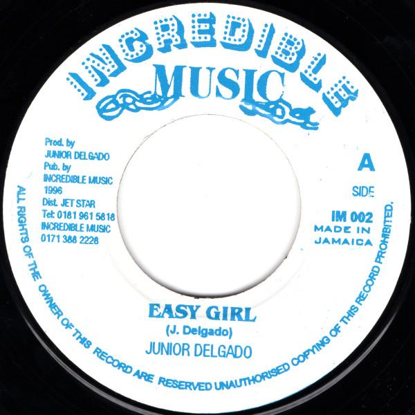 7inch Record JUNIOR DELGADO - Easy Girl IM002 Incredible Musi 1996 Jamaica Reggae, Ska & Dub Used
7inch Record JUNIOR DELGADO - Easy Girl IM002 Incredible Musi 1996 Jamaica Reggae, Ska & Dub Used