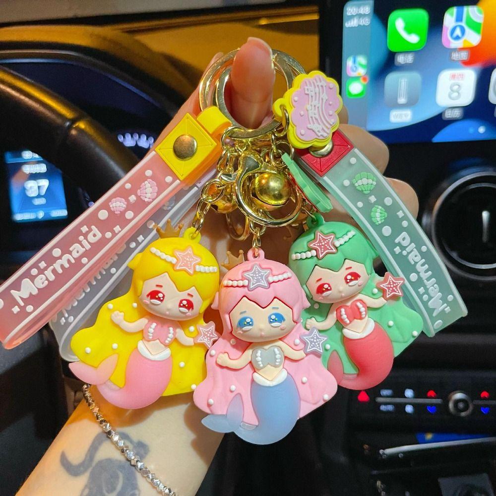 Creative Mermaid Princess Keychain Cute Car Key Pendant Durable Cartoon Doll Keyring Women style 1 
Creative Mermaid Princess Keychain Cute Car Key Pendant Durable Cartoon Doll Keyring Women style 1