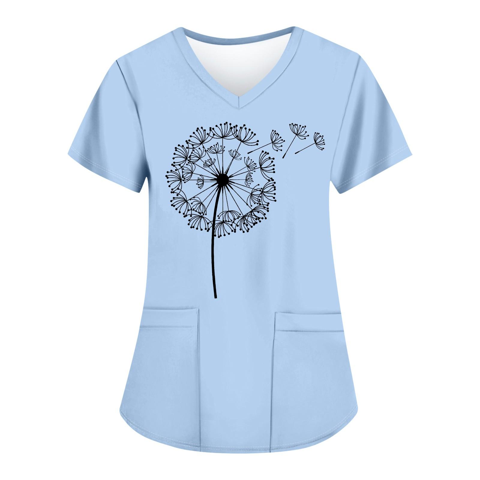 Женские модные топы с короткими рукавами и V-образным вырезом с принтом, рабочие футболки с карманами XXXXXL синий
Женские модные топы с короткими рукавами и V-образным вырезом с принтом, рабочие футболки с карманами XXXXXL синий