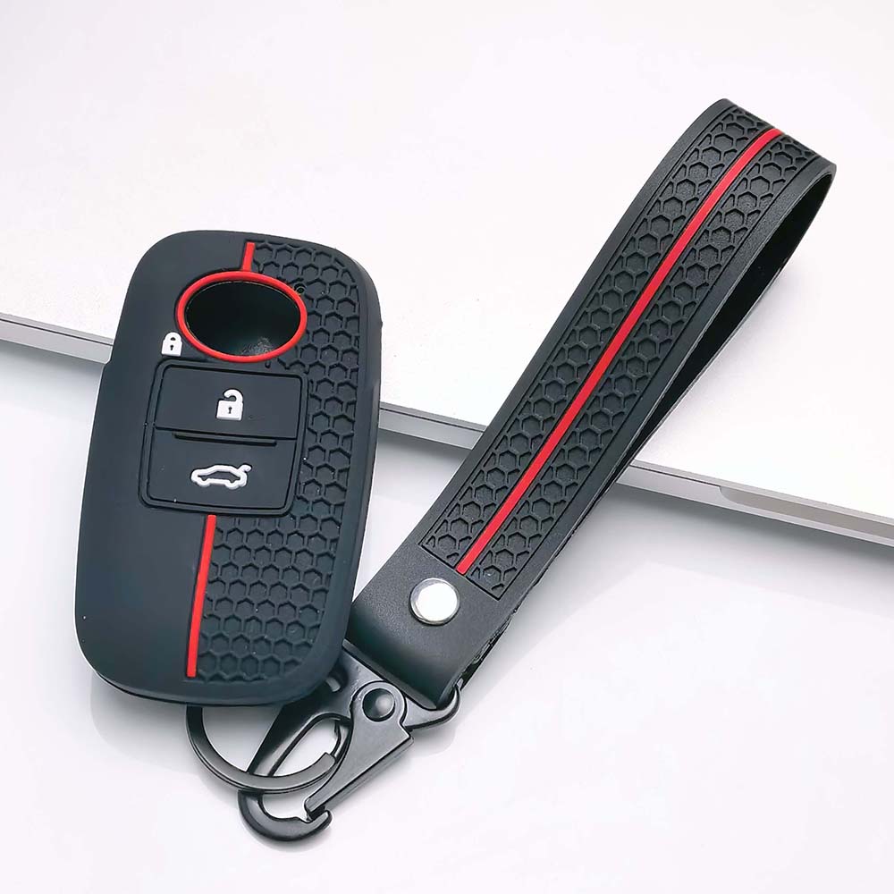 Silicone Car Key Cover Case Shell with keychain for Toyota RAIZE for Daihatsu Rocky 4 Buttons Key Cover Case Car Accessories чорний
Silicone Car Key Cover Case Shell with keychain for Toyota RAIZE for Daihatsu Rocky 4 Buttons Key Cover Case Car Accessories чорний