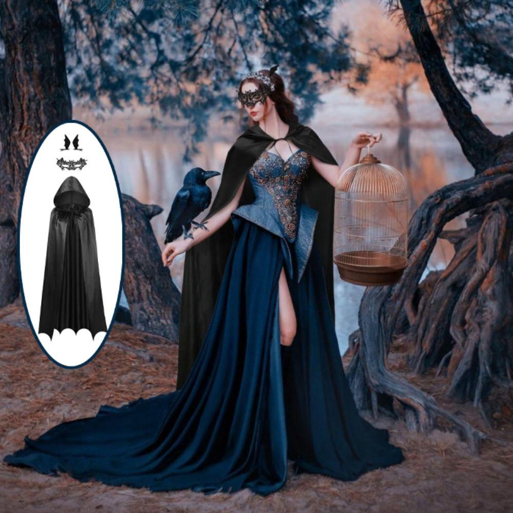 Loose Women s Ghost Cloak Face Shield Halloween Cloak with Hat Halloween Party чорний
Loose Women s Ghost Cloak Face Shield Halloween Cloak with Hat Halloween Party чорний