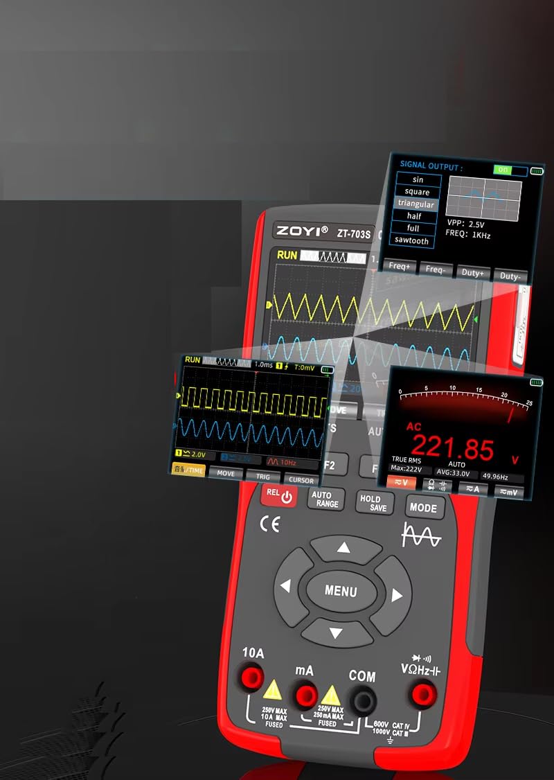 zmart ZOYI Oscilloscope Multimeter inch IPS Display 25000 Counts Dual Channel 50MHZ Bandwidth ZT-703S 3-in-1 3.5 280MSa/s
zmart ZOYI Oscilloscope Multimeter inch IPS Display 25000 Counts Dual Channel 50MHZ Bandwidth ZT-703S 3-in-1 3.5 280MSa/s