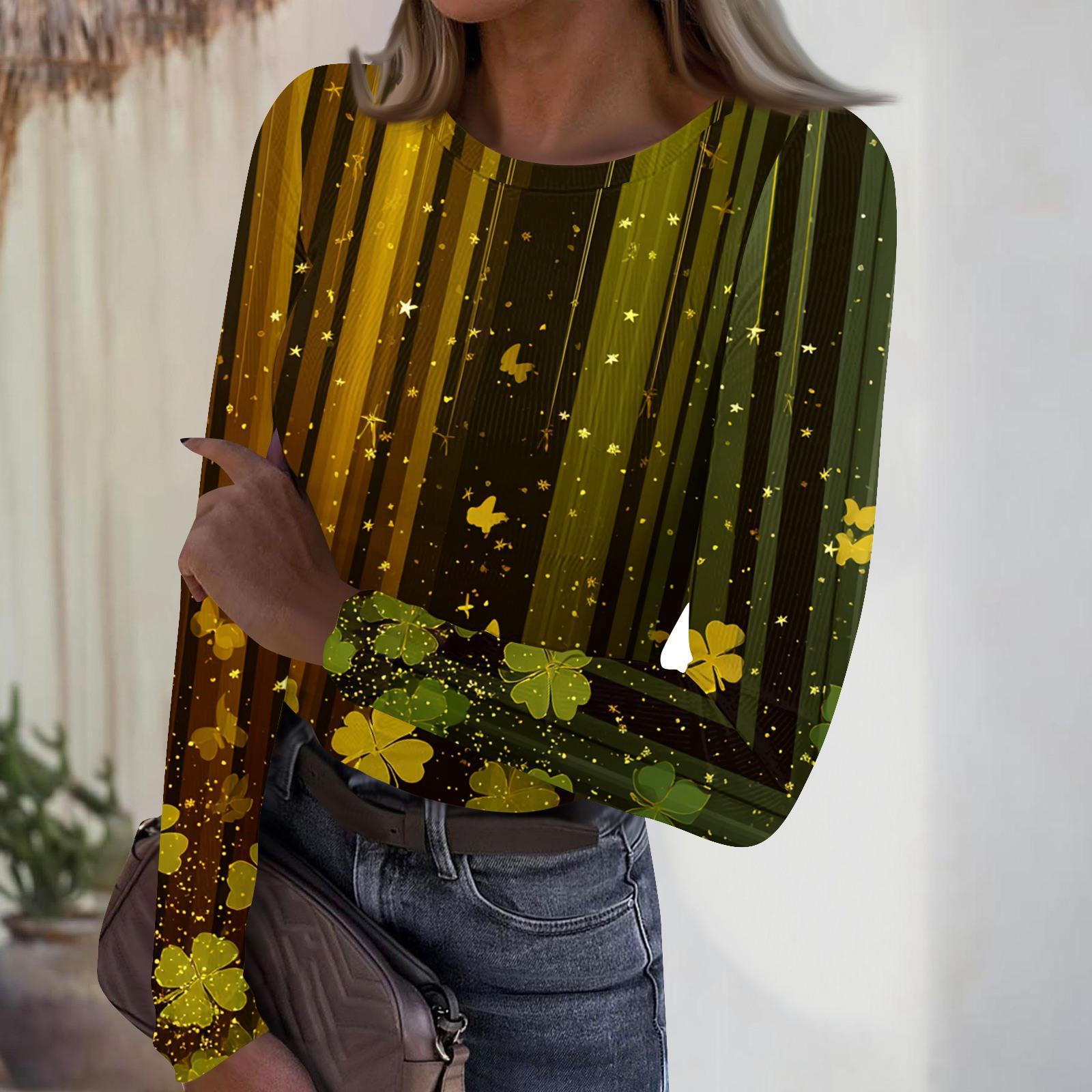 Women s Casual Fashion Round Neck St. Patrick s Day Print Long Sleeve Ribbed Top L
Women s Casual Fashion Round Neck St. Patrick s Day Print Long Sleeve Ribbed Top L