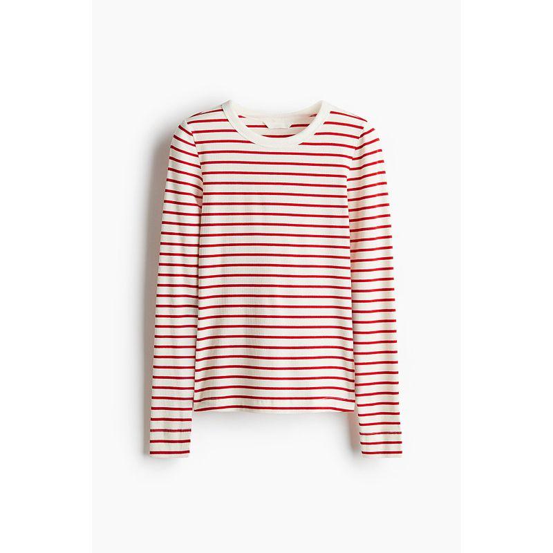 HM Women s T-shirt 2025 Fall New Arrival Minimalist Rib Stripes Slim Fit round Neck Long Sleeves Soft Tops 1203084 White/Red Stripes 155/76
HM Women s T-shirt 2025 Fall New Arrival Minimalist Rib Stripes Slim Fit round Neck Long Sleeves Soft Tops 1203084 White/Red Stripes 155/76