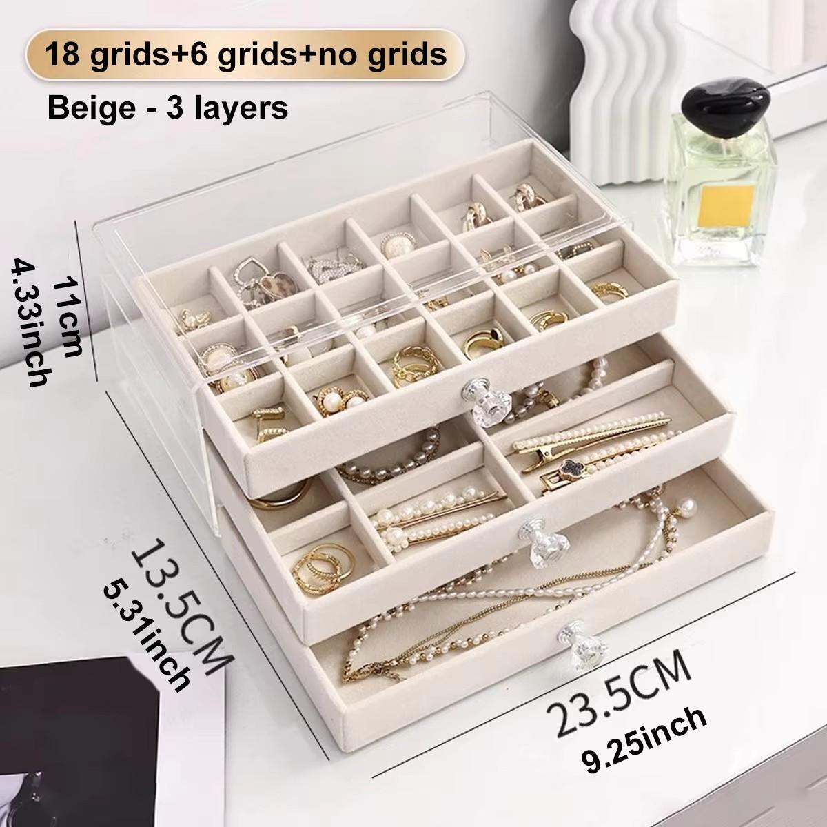 1pc Can Stack 3 Layers of Beige/gray Drawer Style Jewelry Box Earrings Rings Necklaces Bracelets Organizing Box 2026
1pc Can Stack 3 Layers of Beige/gray Drawer Style Jewelry Box Earrings Rings Necklaces Bracelets Organizing Box 2026