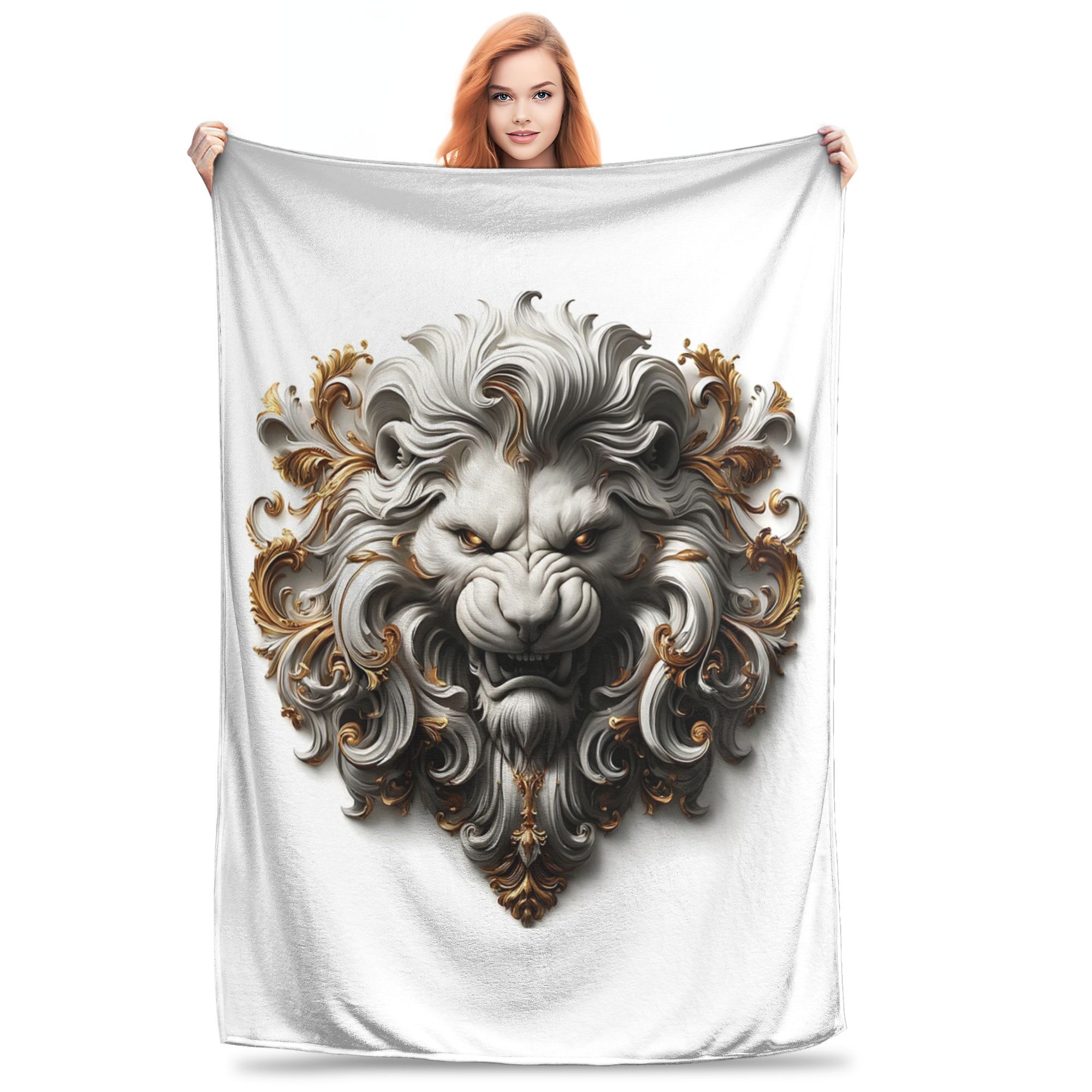 Flannel Throw Blanket Gold Lion Frame European Print Warm Plush Blankets Soft Bedding for Bed Living room Home Picnic Sofa 80x120cm
Flannel Throw Blanket Gold Lion Frame European Print Warm Plush Blankets Soft Bedding for Bed Living room Home Picnic Sofa 80x120cm