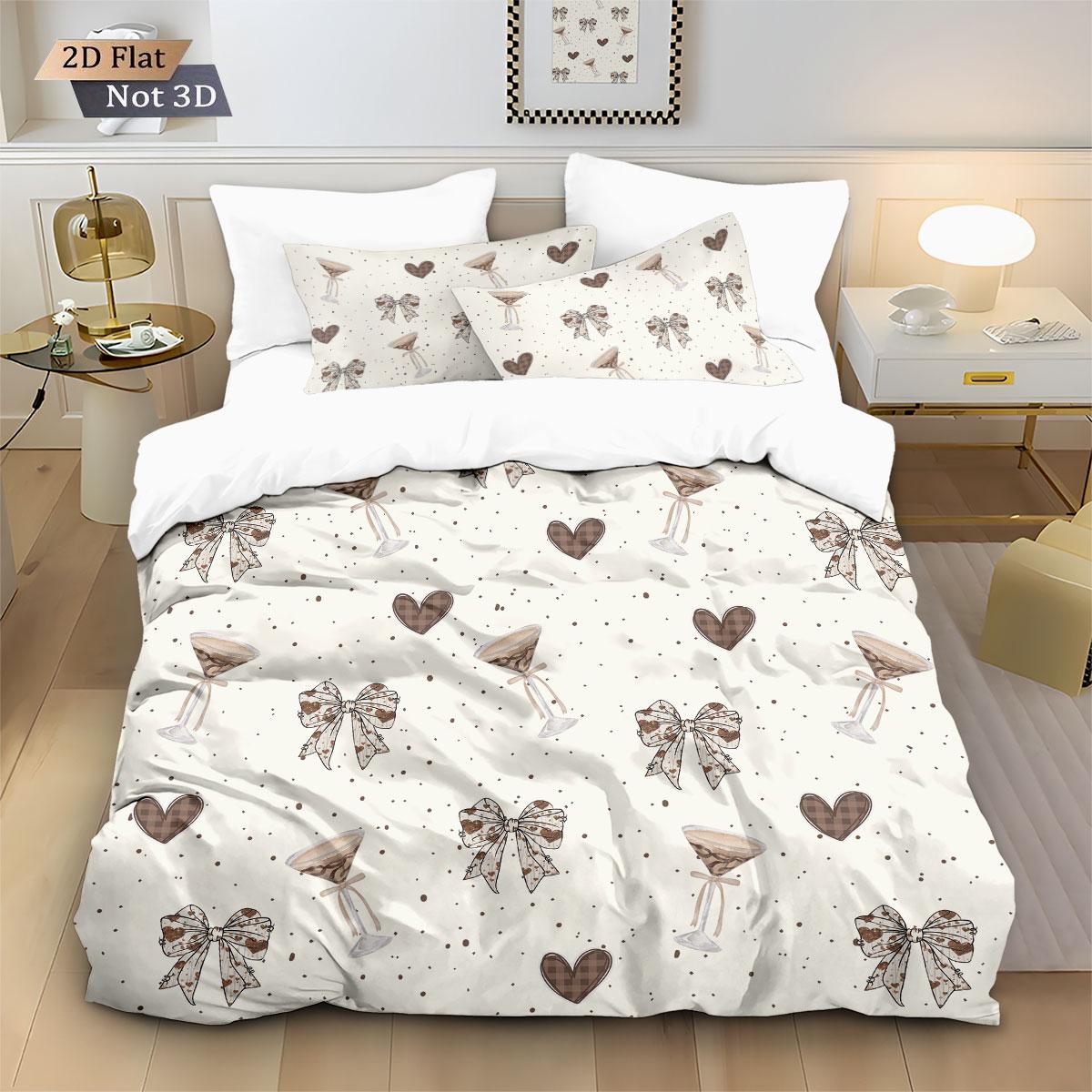 3pcs Wine Glass Cute Bow Love Printed Down Duvet Cover Set, Multi Size Bedroom Dormitory Bedding Decoration, Machine Washable 135x200cm-EU-Single&set
3pcs Wine Glass Cute Bow Love Printed Down Duvet Cover Set, Multi Size Bedroom Dormitory Bedding Decoration, Machine Washable 135x200cm-EU-Single&set