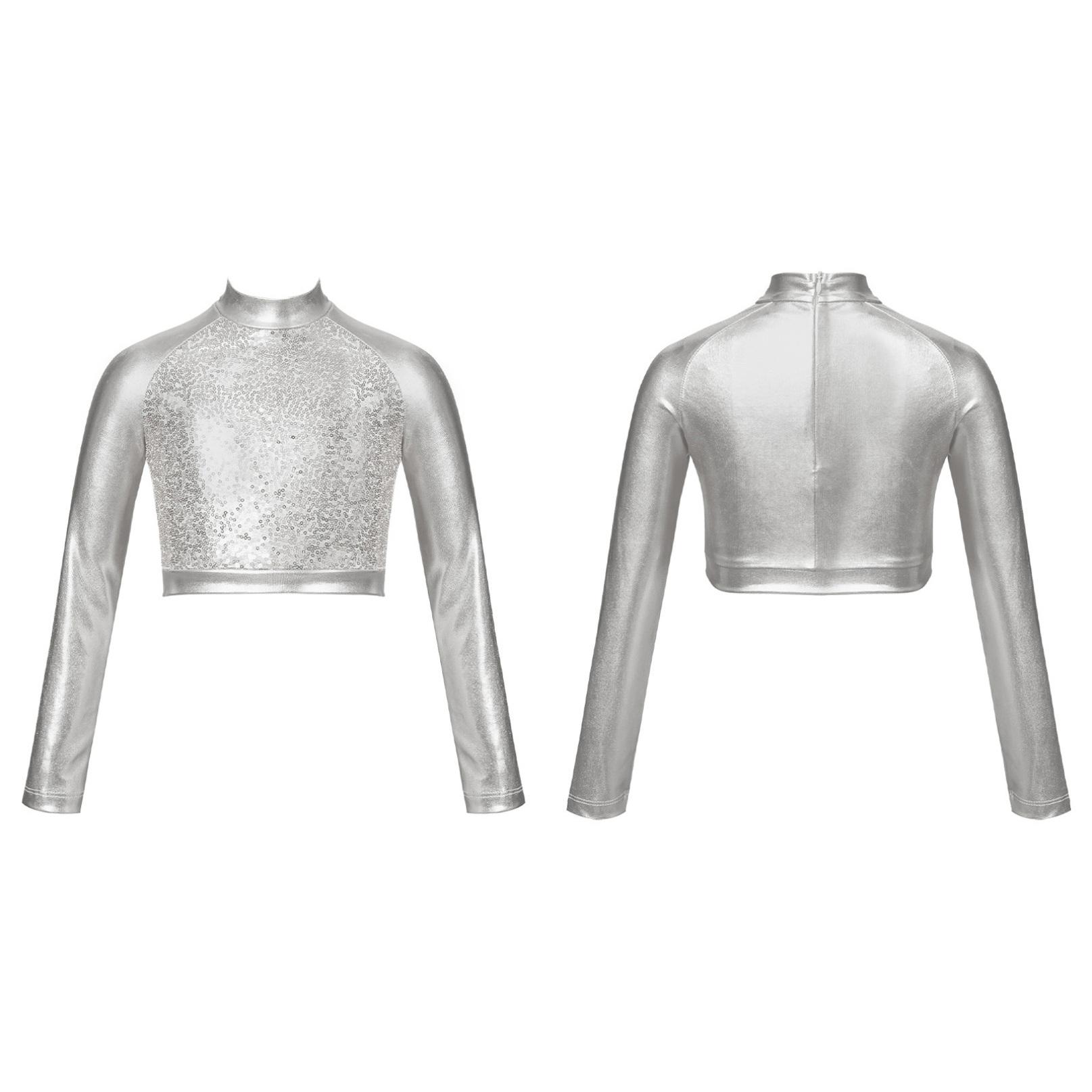 Футболка з довгим рукавом і блискучим блиском для дітей, дівчаток, балетне купальник, гімнастичне виконання 5-6 Years срібний
Футболка з довгим рукавом і блискучим блиском для дітей, дівчаток, балетне купальник, гімнастичне виконання 5-6 Years срібний