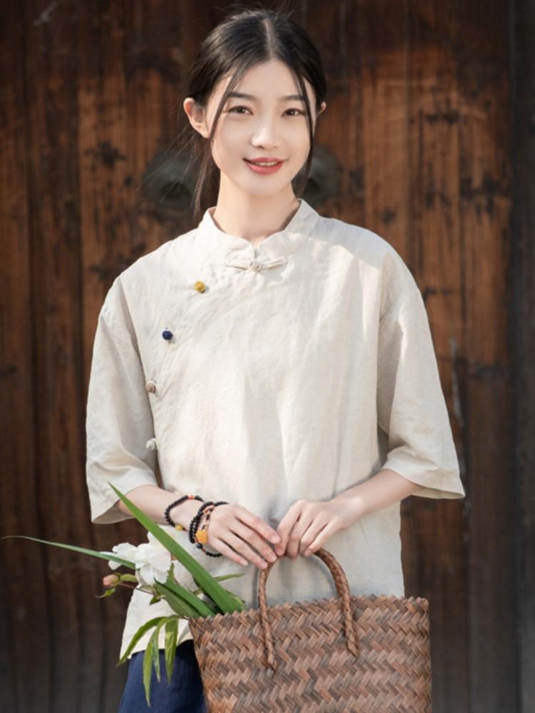 Johnature женские рубашки в китайском стиле, топы, однотонные блузки с короткими рукавами и пуговицами, летние винтажные рубашки One Size бежевый
Johnature женские рубашки в китайском стиле, топы, однотонные блузки с короткими рукавами и пуговицами, летние винтажные рубашки One Size бежевый