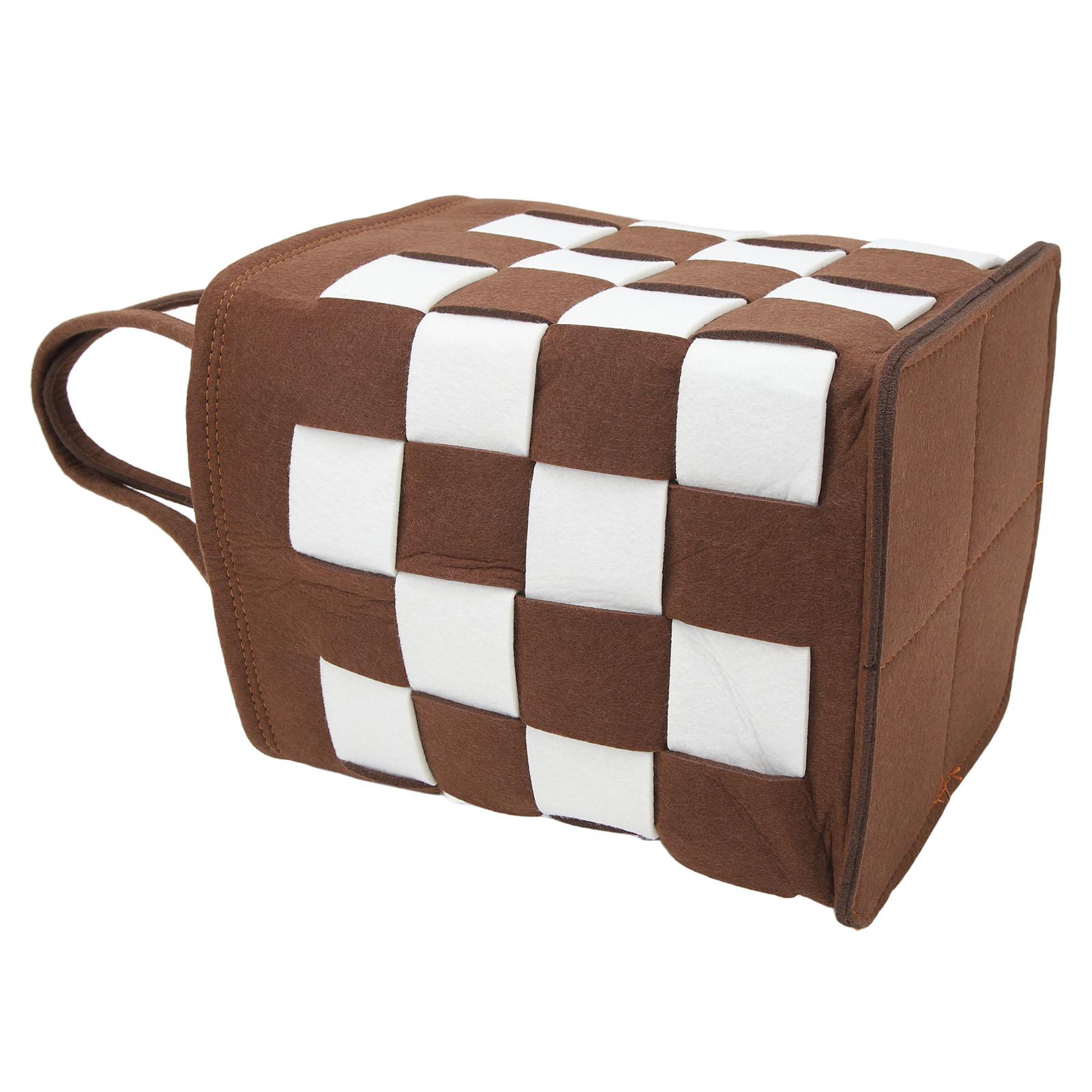 Felt Bicycle Basket Felt Cloth Foldable Detachable Brown and White Bicycle Front Hanging Basket for Bike
Felt Bicycle Basket Felt Cloth Foldable Detachable Brown and White Bicycle Front Hanging Basket for Bike