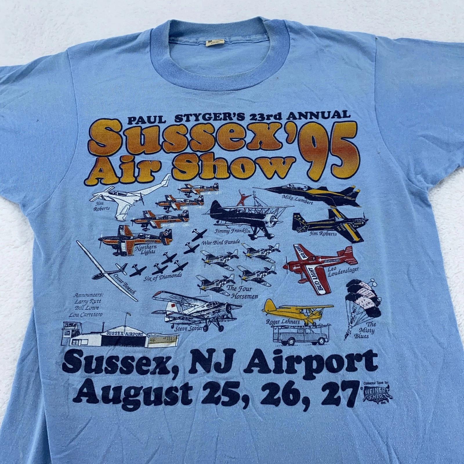Vintage Sussex Air Show Shirt Mens XS 1995 Paul Styger Airplanes 90s Tee NJ L
Vintage Sussex Air Show Shirt Mens XS 1995 Paul Styger Airplanes 90s Tee NJ L