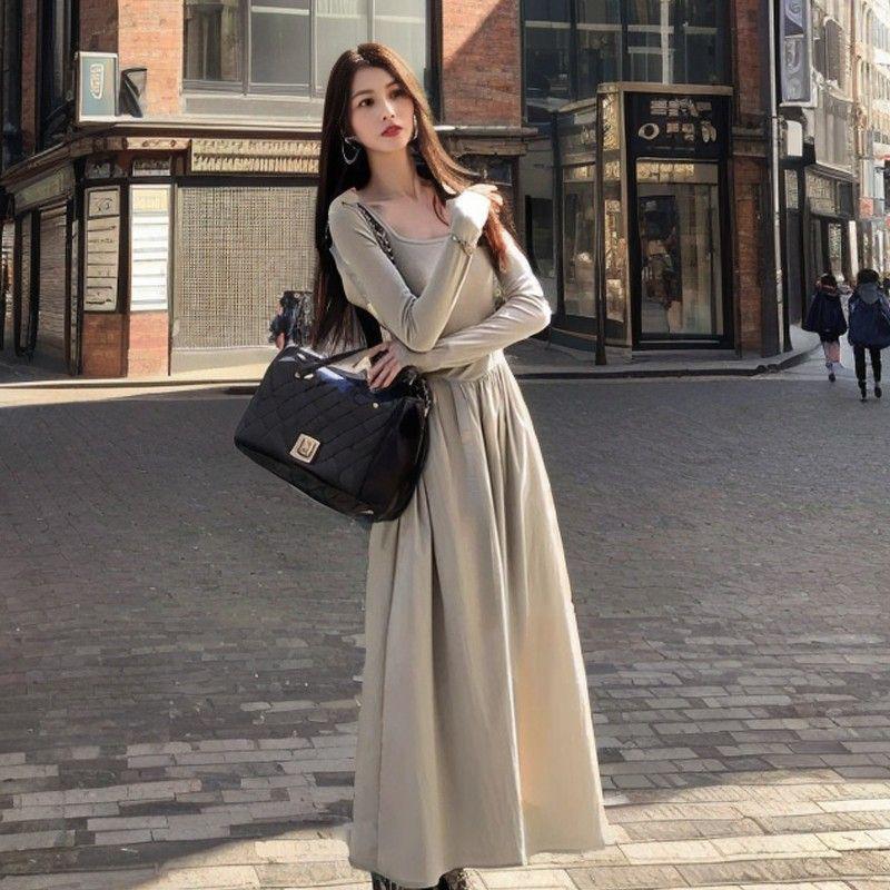 Elegant French A-line Long Dress - Women s Slimming Square Neck with Waist-Cinching Long Sleeves (Spring/Autumn 2025) Small хаки
Elegant French A-line Long Dress - Women s Slimming Square Neck with Waist-Cinching Long Sleeves (Spring/Autumn 2025) Small хаки