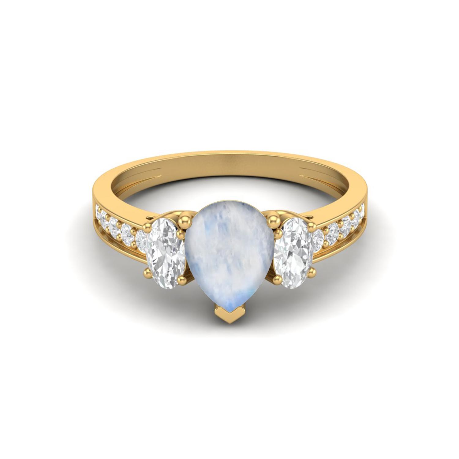 925 Sterling Silver Gold Vermeil 1.7 Cts Pear Moonstone Three Stone Accent Wedding Women Ring 10 жовтий
925 Sterling Silver Gold Vermeil 1.7 Cts Pear Moonstone Three Stone Accent Wedding Women Ring 10 жовтий