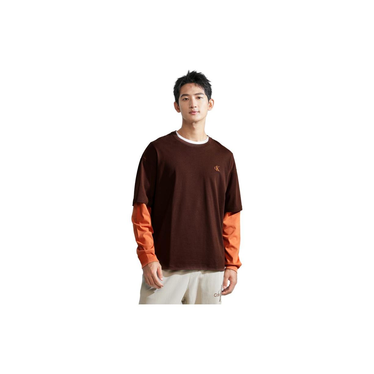 Calvin Klein Logo Embroidered Round Neck Layered Long Sleeve T-Shirt Men Tops Sunset-Orange J324425 M
Calvin Klein Logo Embroidered Round Neck Layered Long Sleeve T-Shirt Men Tops Sunset-Orange J324425 M