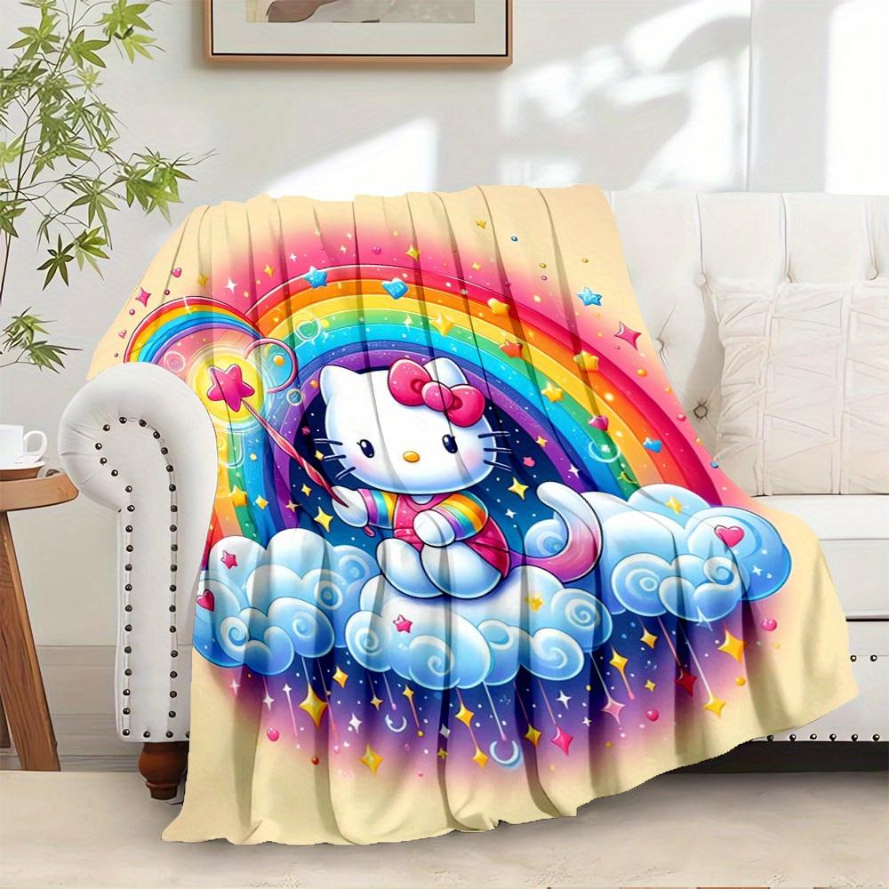 1pc Hello Kitty Rainbow Cloud Flannel Blanket - Seasonal Home Decor, Comfortable and Machine Washable, Perfect for All Ages, Perfect for Any 130x150cm
1pc Hello Kitty Rainbow Cloud Flannel Blanket - Seasonal Home Decor, Comfortable and Machine Washable, Perfect for All Ages, Perfect for Any 130x150cm