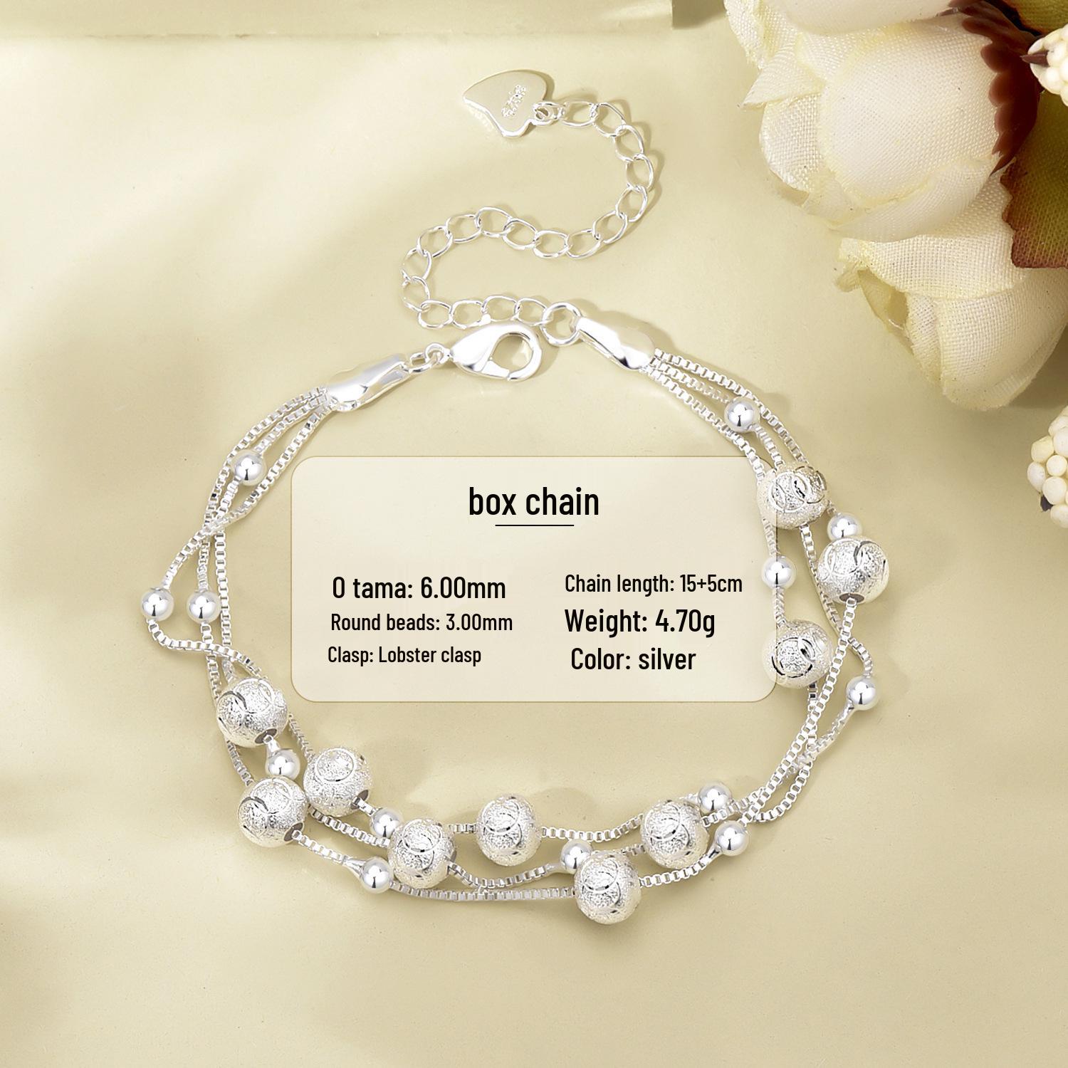 925 Silver Three Lives Three Worlds Bracelet - Korean Style, Round Bead, Snake Bone Chain, Women s Fashion Jewelry
925 Silver Three Lives Three Worlds Bracelet - Korean Style, Round Bead, Snake Bone Chain, Women s Fashion Jewelry