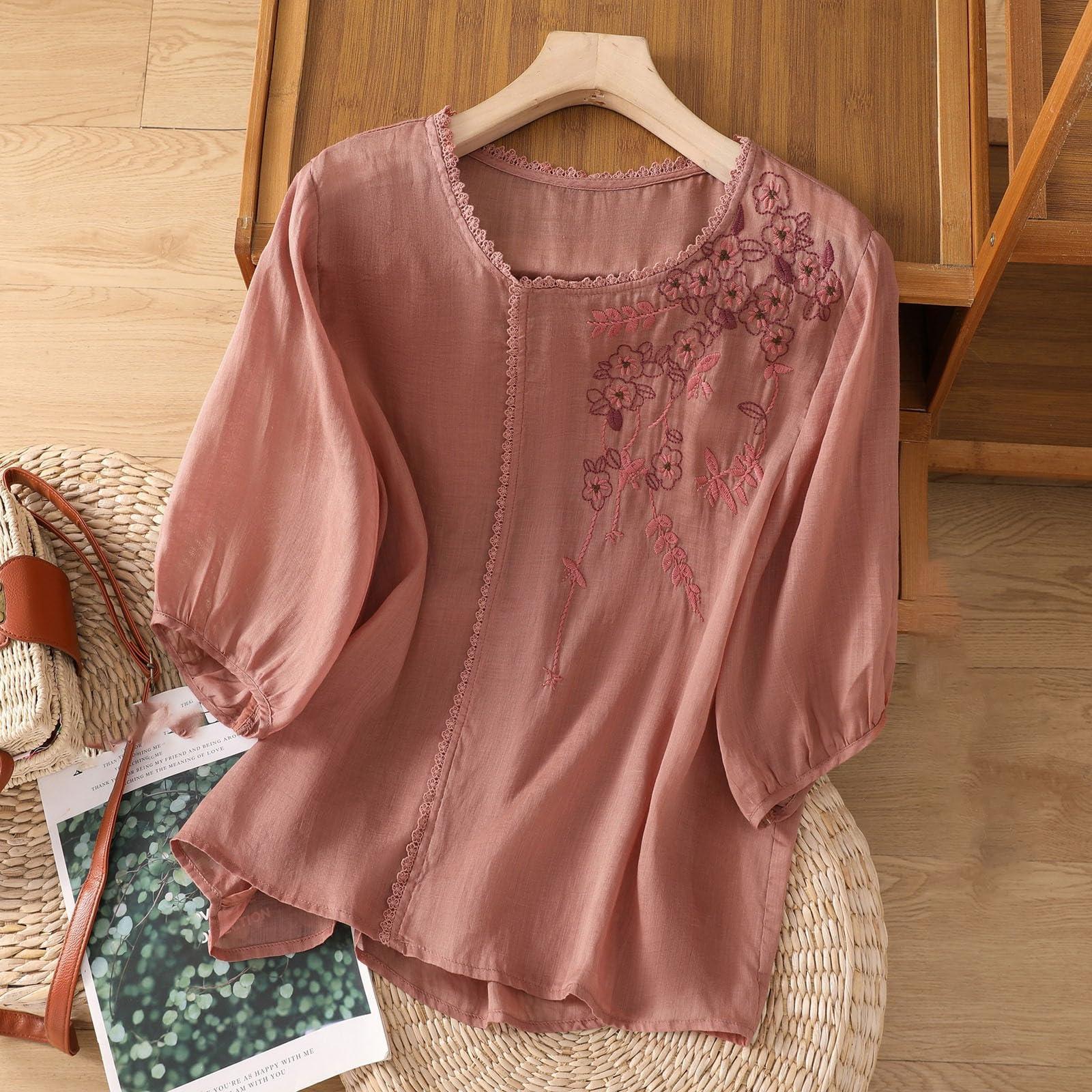 Women s Cotton And Linen Embroidered Loose Retro Round Neck Pullover Top XXL рожевий
Women s Cotton And Linen Embroidered Loose Retro Round Neck Pullover Top XXL рожевий