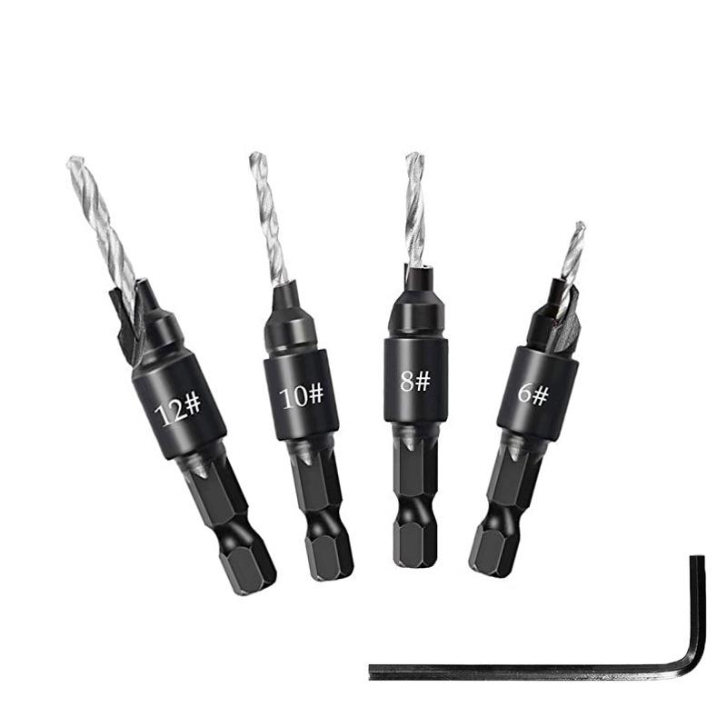 Titanium-Plated Hex Shank Countersink Drill Bit Set for Woodworking Hole Enlarging
Titanium-Plated Hex Shank Countersink Drill Bit Set for Woodworking Hole Enlarging