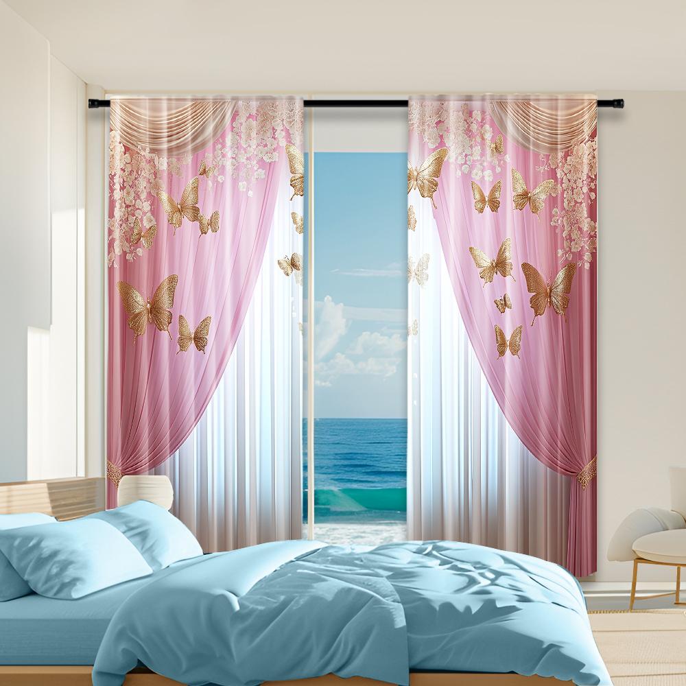 Set Of 2 Elegant Decorative Art Style Window Curtains Drapes Suitable Living Room Bedroom Kitchen Bathroom Home Decoration Pink Curtain Polyester W100*H70(CM)-Hooks&1PCS
Set Of 2 Elegant Decorative Art Style Window Curtains Drapes Suitable Living Room Bedroom Kitchen Bathroom Home Decoration Pink Curtain Polyester W100*H70(CM)-Hooks&1PCS