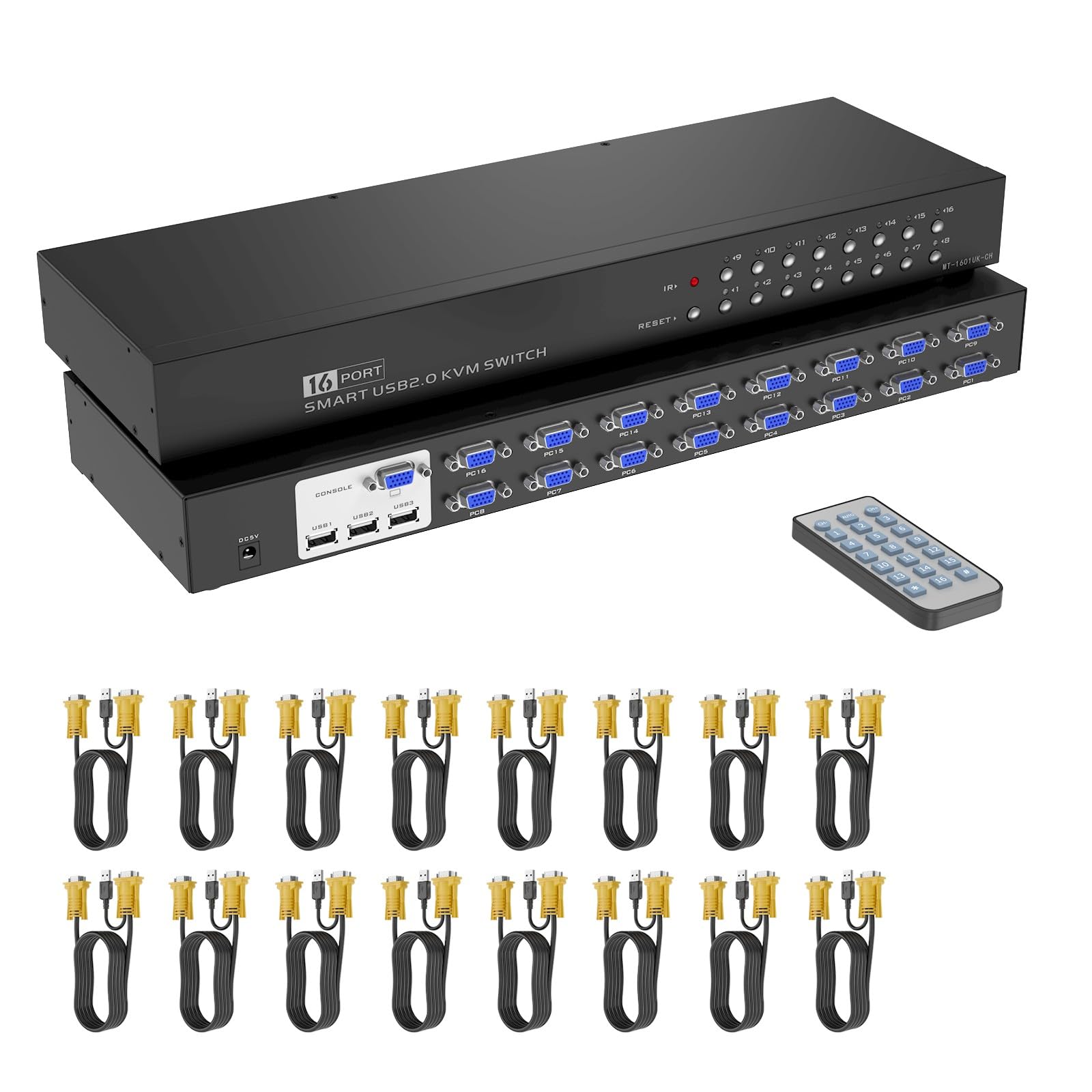 16 Port KVM Yinker Rack KVM Console VGA 16 Input 1 Output 16pcs KVM Cable with IR Remote Ear Compatible with HD 1080P 1U Rack Cabinet Switch, & чорний
16 Port KVM Yinker Rack KVM Console VGA 16 Input 1 Output 16pcs KVM Cable with IR Remote Ear Compatible with HD 1080P 1U Rack Cabinet Switch, & чорний