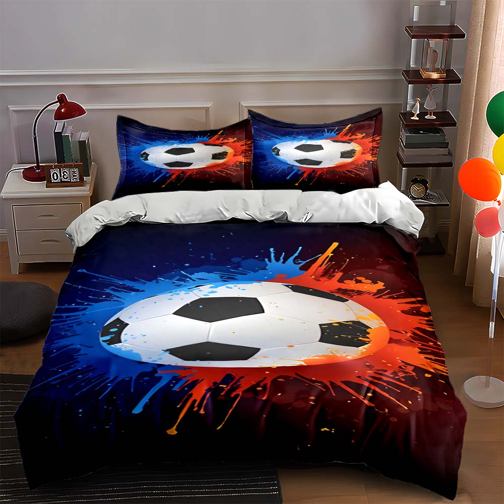 Soccer ball splashes Bedding Duvet cover sets Duvet covers Pillowcases gifts (1 * Duvet Cover 2 * Pillowcases, without duvet insert) 135x200cm
Soccer ball splashes Bedding Duvet cover sets Duvet covers Pillowcases gifts (1 * Duvet Cover 2 * Pillowcases, without duvet insert) 135x200cm