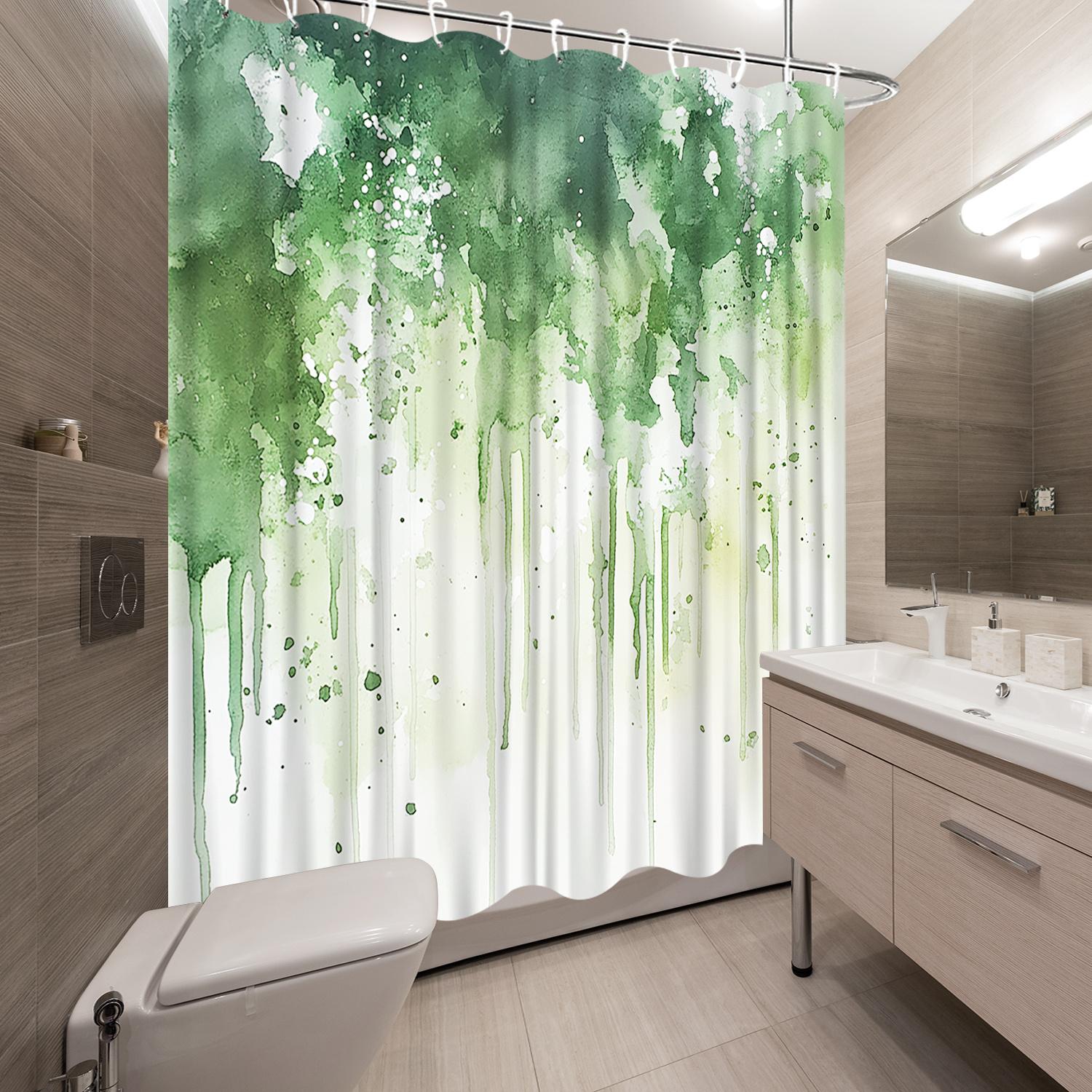 1Pc Green Abstract Gradient Shower Curtain - Fluid Streaks & Paint Splashes, Lush Green Hues, Nature-Inspired Design W60H190(CM)-1 Pcs
1Pc Green Abstract Gradient Shower Curtain - Fluid Streaks & Paint Splashes, Lush Green Hues, Nature-Inspired Design W60H190(CM)-1 Pcs