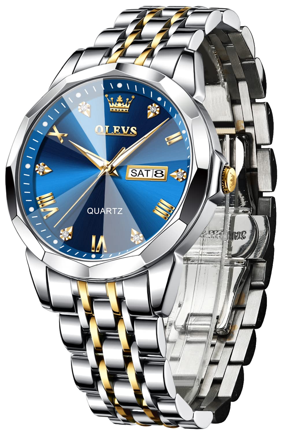 OLEVS Men s Diamond Watch, Stylish and Popular Quartz Movement, Analog, Business Watch with Date Display, Waterproof, Luminous Design, Blue
OLEVS Men s Diamond Watch, Stylish and Popular Quartz Movement, Analog, Business Watch with Date Display, Waterproof, Luminous Design, Blue