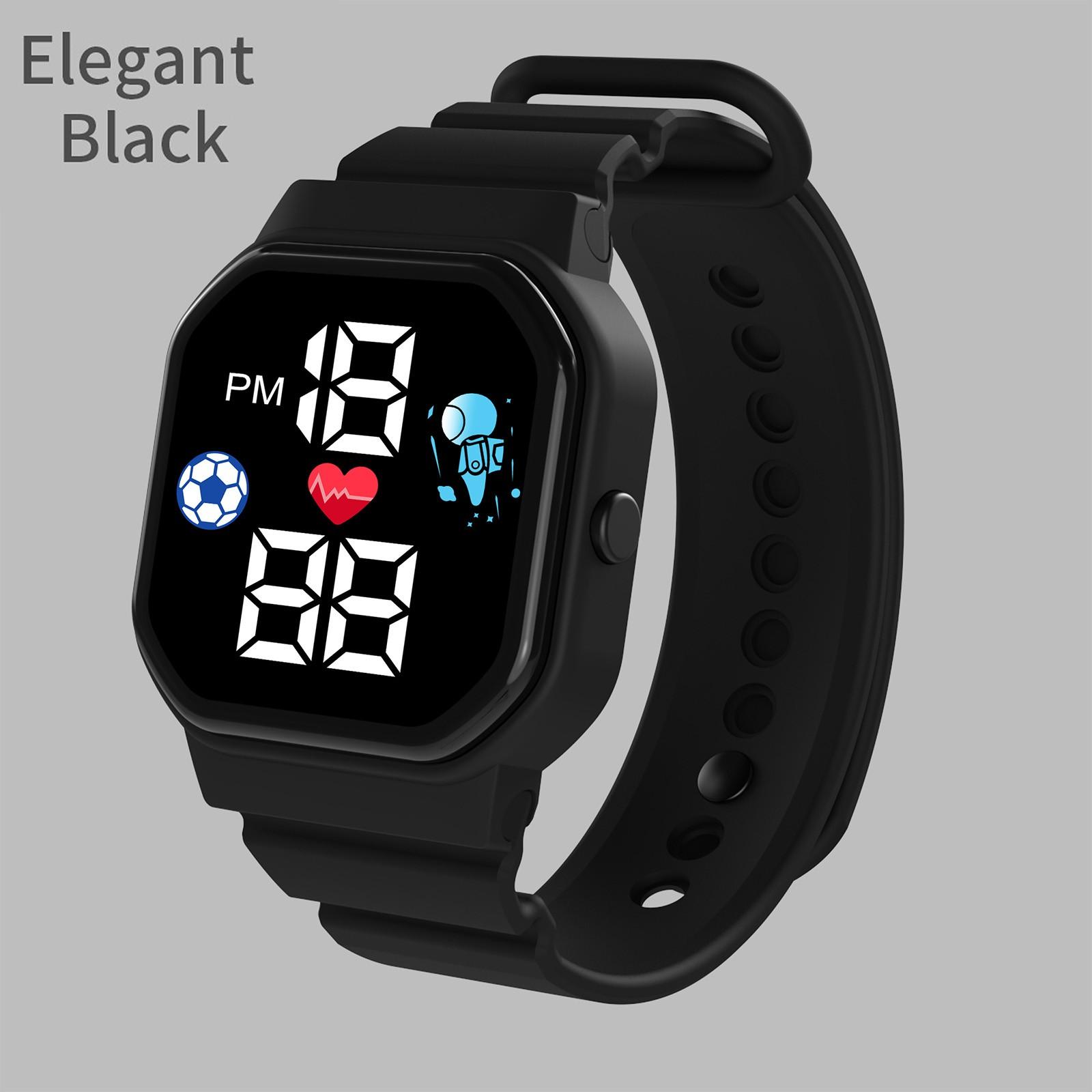 Неделя дисплея детских спортивных часов, подходящая для уличных электронных часов для студентов One Size чёрный