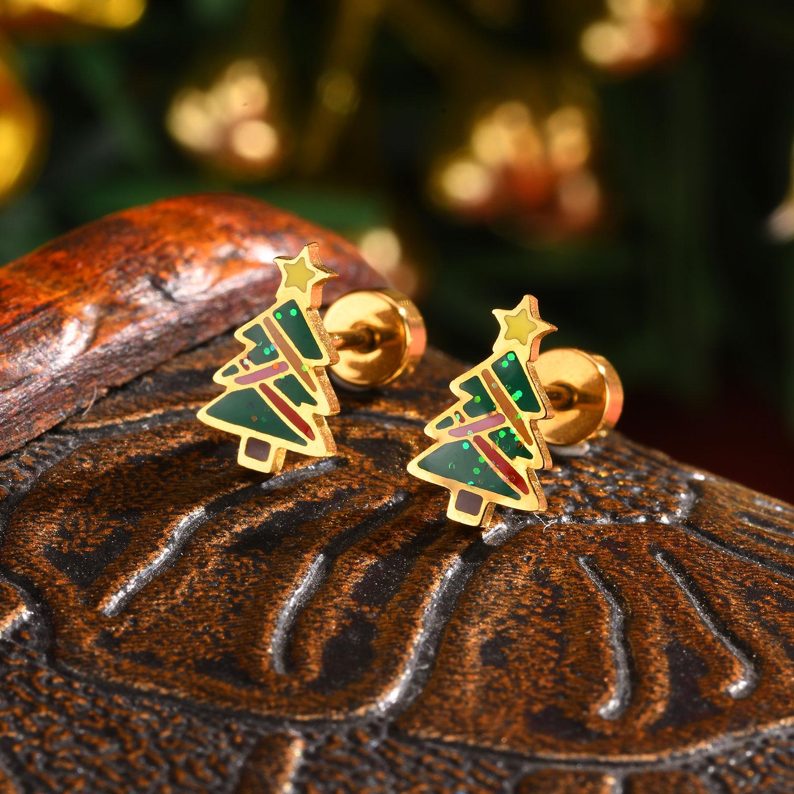 Fashion Stainless Steel Christmas Tree Stud Earrings Snowman Earring for Women Girls Simple Jewelry Christmas Gifts
Fashion Stainless Steel Christmas Tree Stud Earrings Snowman Earring for Women Girls Simple Jewelry Christmas Gifts