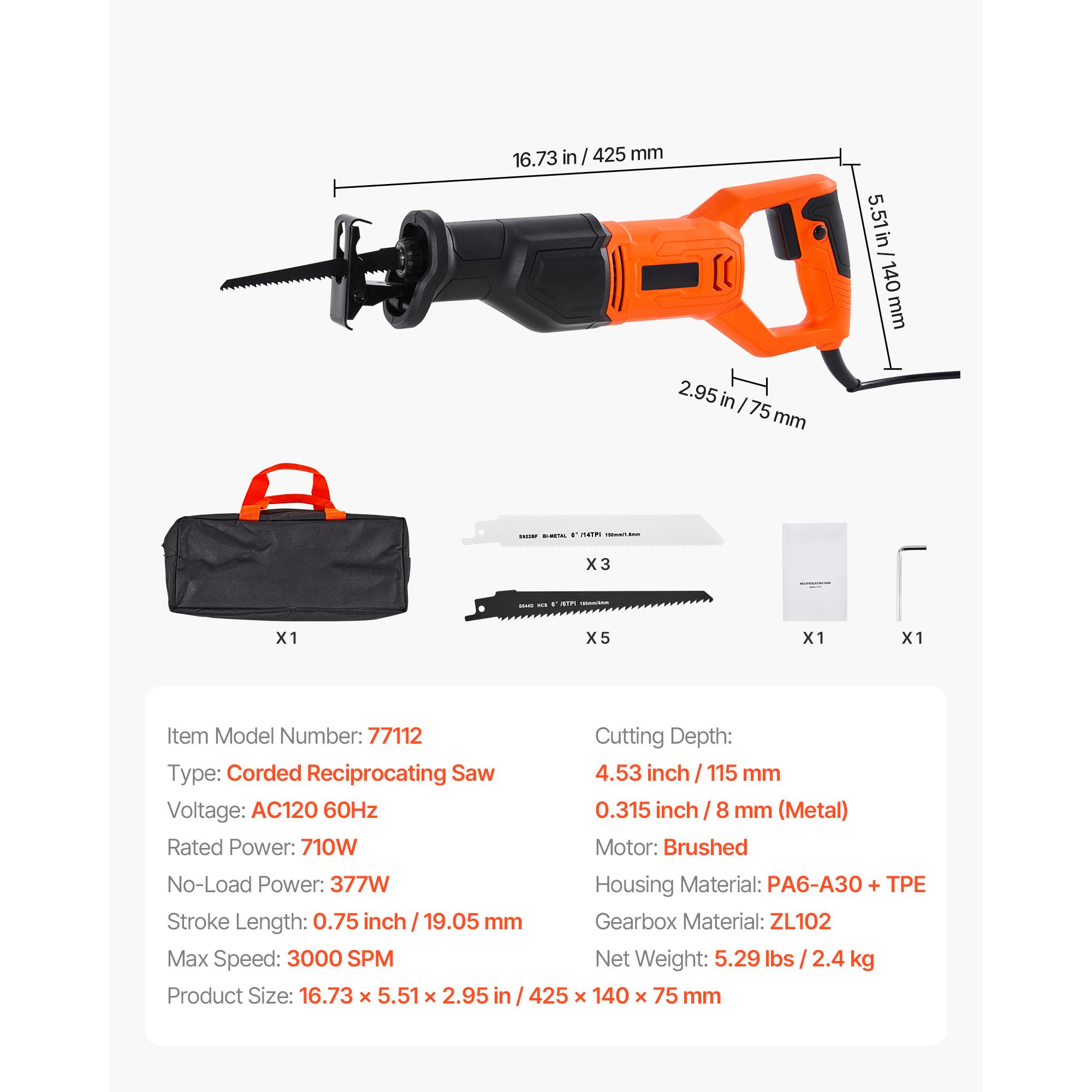 SucceBuy Cordless Reciprocating Saw Electric Reciprocating Saw with Battery Charger Blades and Carrying Bag for Plastic Cutting
SucceBuy Cordless Reciprocating Saw Electric Reciprocating Saw with Battery Charger Blades and Carrying Bag for Plastic Cutting