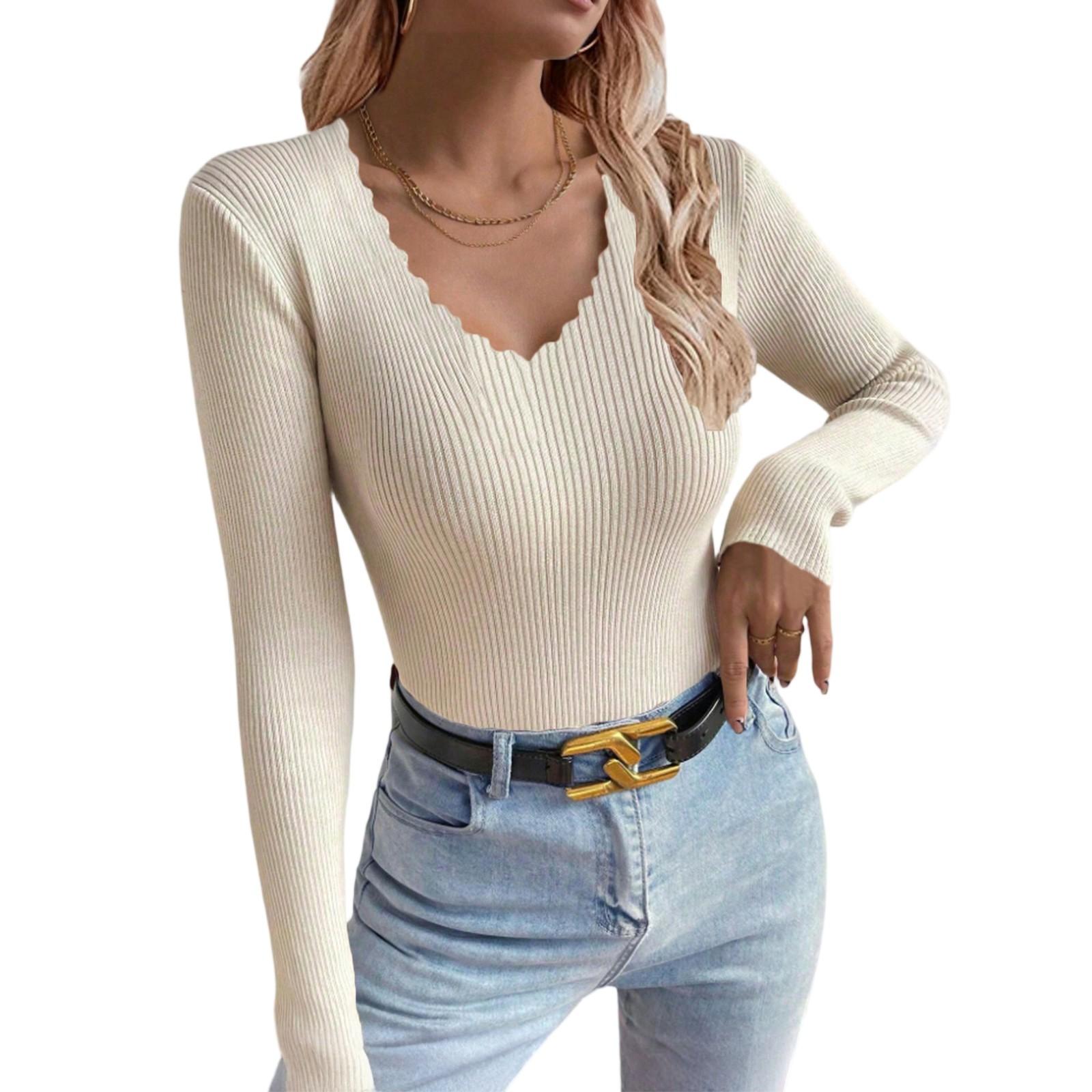 Women s V-neck Solid Color Long-sleeved Pullover Knitted Sweater Bottoming L бежевий
Women s V-neck Solid Color Long-sleeved Pullover Knitted Sweater Bottoming L бежевий