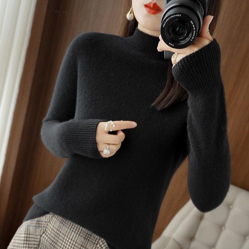 Женский осенне-зимний свитер с полувысоким воротником и длинными рукавами, свободного облегания, универсальный вязаный пуловер 2XL чёрный
Женский осенне-зимний свитер с полувысоким воротником и длинными рукавами, свободного облегания, универсальный вязаный пуловер 2XL чёрный