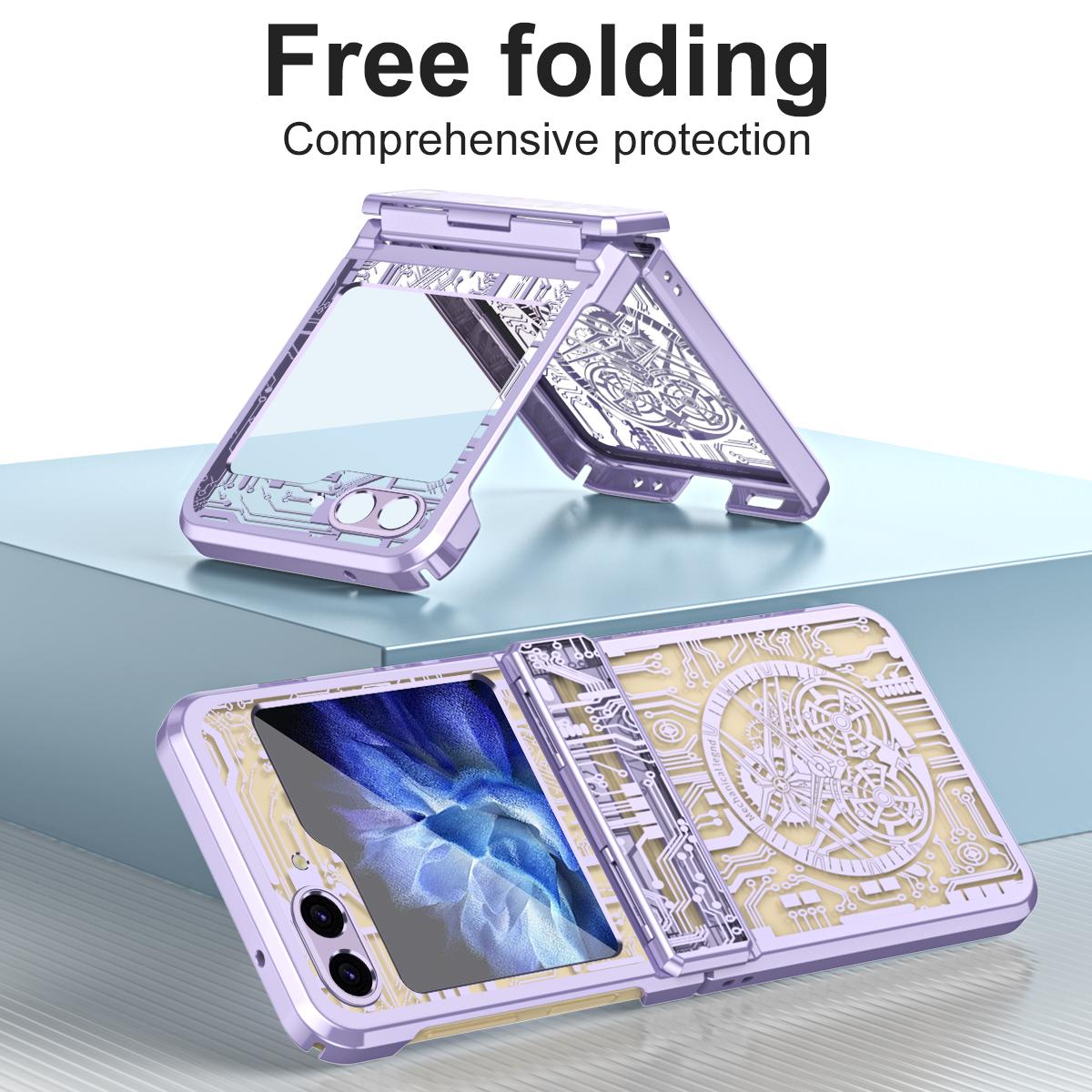 Mechanical Legend Series For Samsung Galaxy Z Flip6 5G/Z Flip5 5G Case Electroplating Hard PC Phone Cover Purple
Mechanical Legend Series For Samsung Galaxy Z Flip6 5G/Z Flip5 5G Case Electroplating Hard PC Phone Cover Purple