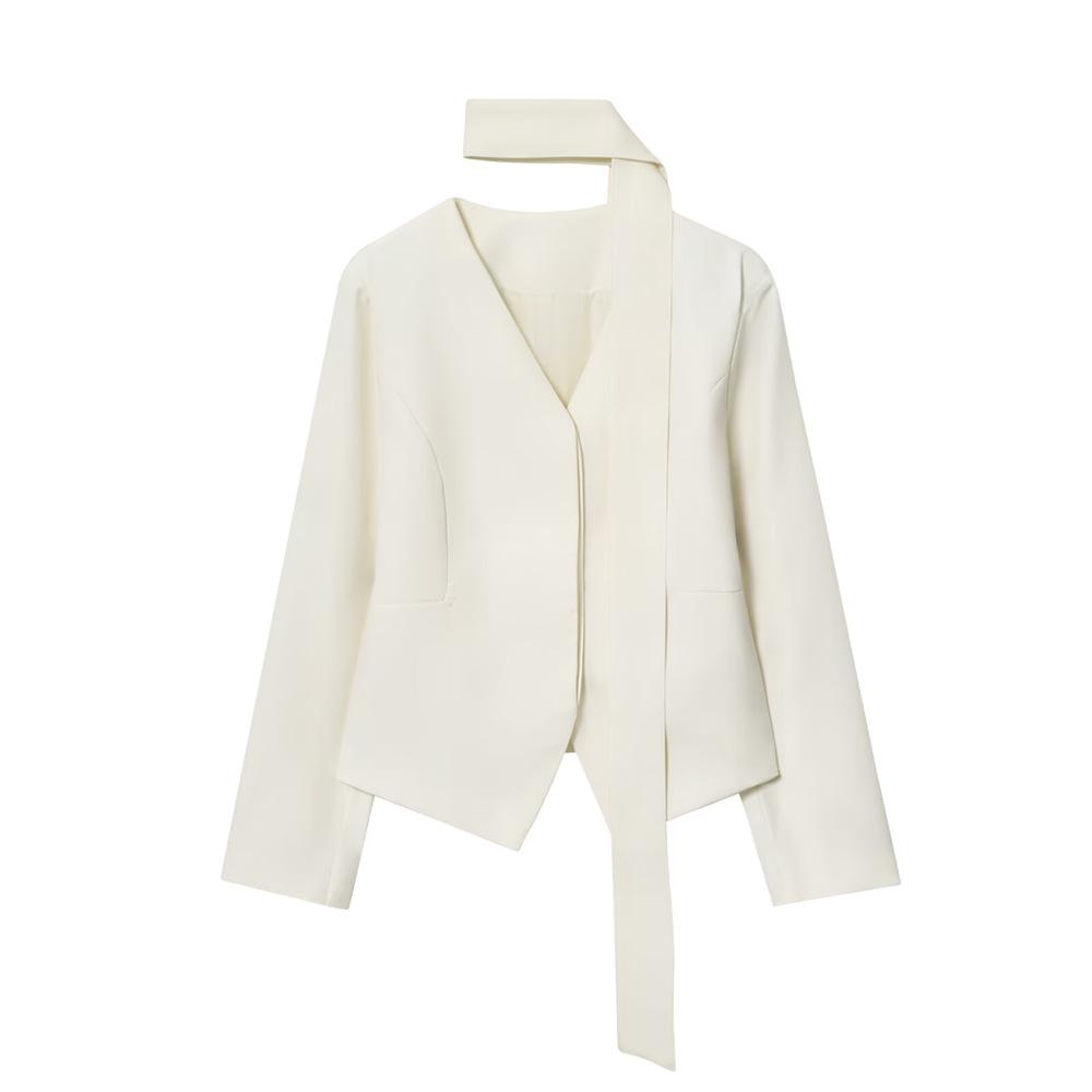 PB&ZA Women s European & American Style Versatile V-neck Scarf Suit Jacket S білий
PB&ZA Women s European & American Style Versatile V-neck Scarf Suit Jacket S білий