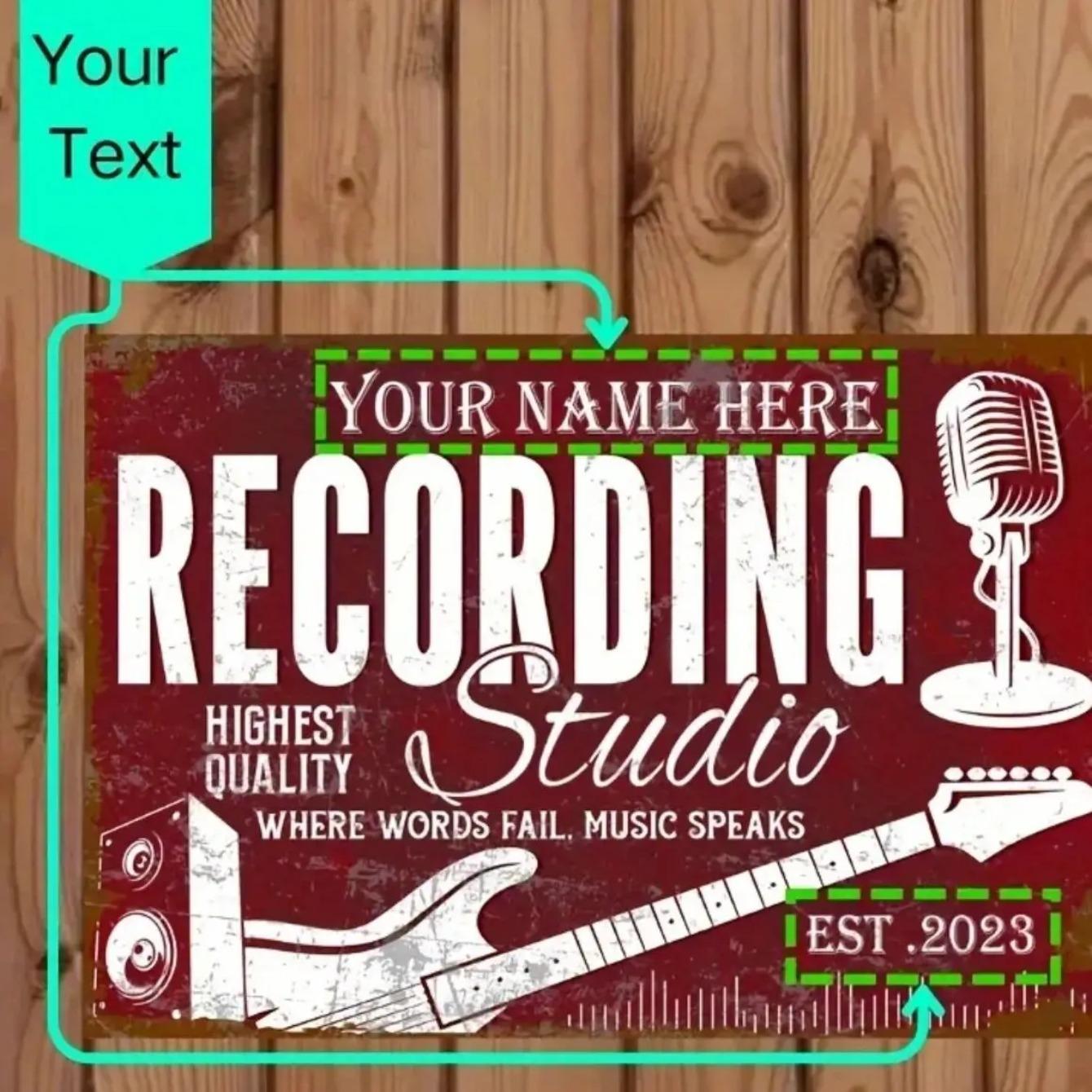 Aluminum Retro Custom Name Metal Sign for Recording Studio Music Room Decorative Wall Art белый
Aluminum Retro Custom Name Metal Sign for Recording Studio Music Room Decorative Wall Art белый