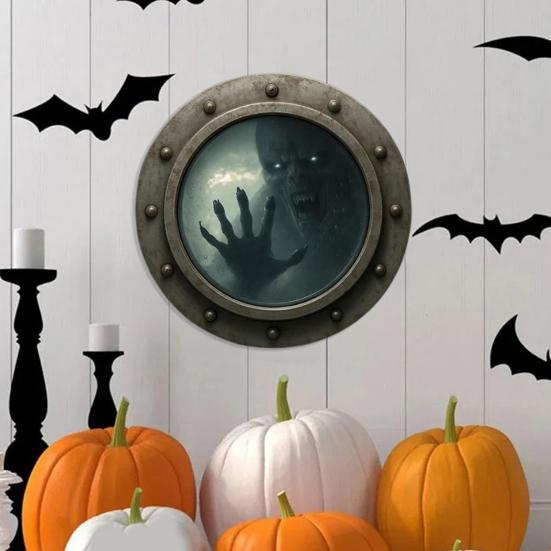 Haunted Porthole Wall Decor Halloween Vintage Ghost Ship Round Window with Rustic Copper Frame 3D Horror Gothic Home Decor for Bedroom Office Small
Haunted Porthole Wall Decor Halloween Vintage Ghost Ship Round Window with Rustic Copper Frame 3D Horror Gothic Home Decor for Bedroom Office Small