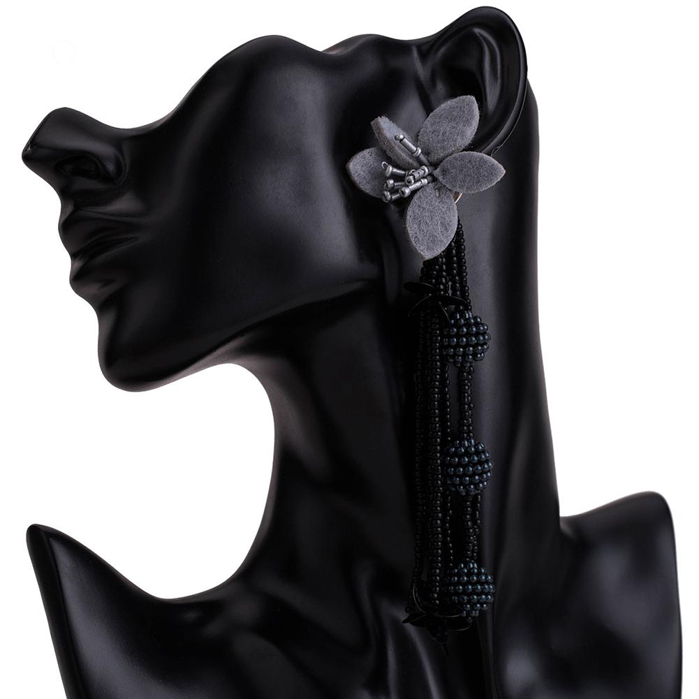 Women Chic Flower Braided Tassel Earring Bohemian Style Eardrop Gray-black #1
Women Chic Flower Braided Tassel Earring Bohemian Style Eardrop Gray-black #1