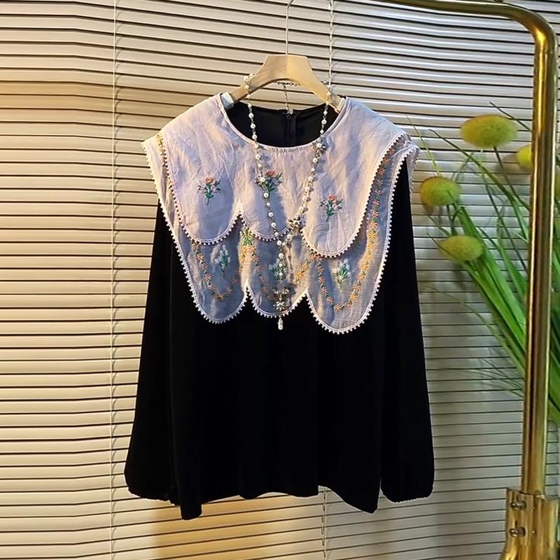 Women s Plus Size Floral Long Sleeve Blouse - Black Slimming, Casual, Versatile, Loose Fit, Belly Covering 3XL чорний
Women s Plus Size Floral Long Sleeve Blouse - Black Slimming, Casual, Versatile, Loose Fit, Belly Covering 3XL чорний