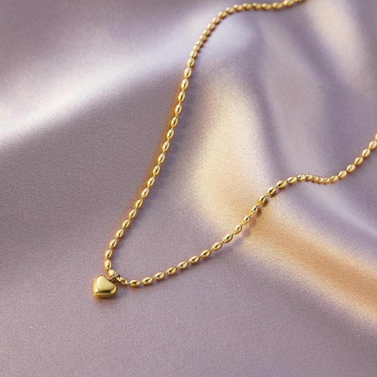 Stainless Steel Beads Chain Necklace Women Gold Color Heart Pendant Necklace For Women Fahsion Zircon Birthday Gift Wholesale 41-45 cm
Stainless Steel Beads Chain Necklace Women Gold Color Heart Pendant Necklace For Women Fahsion Zircon Birthday Gift Wholesale 41-45 cm