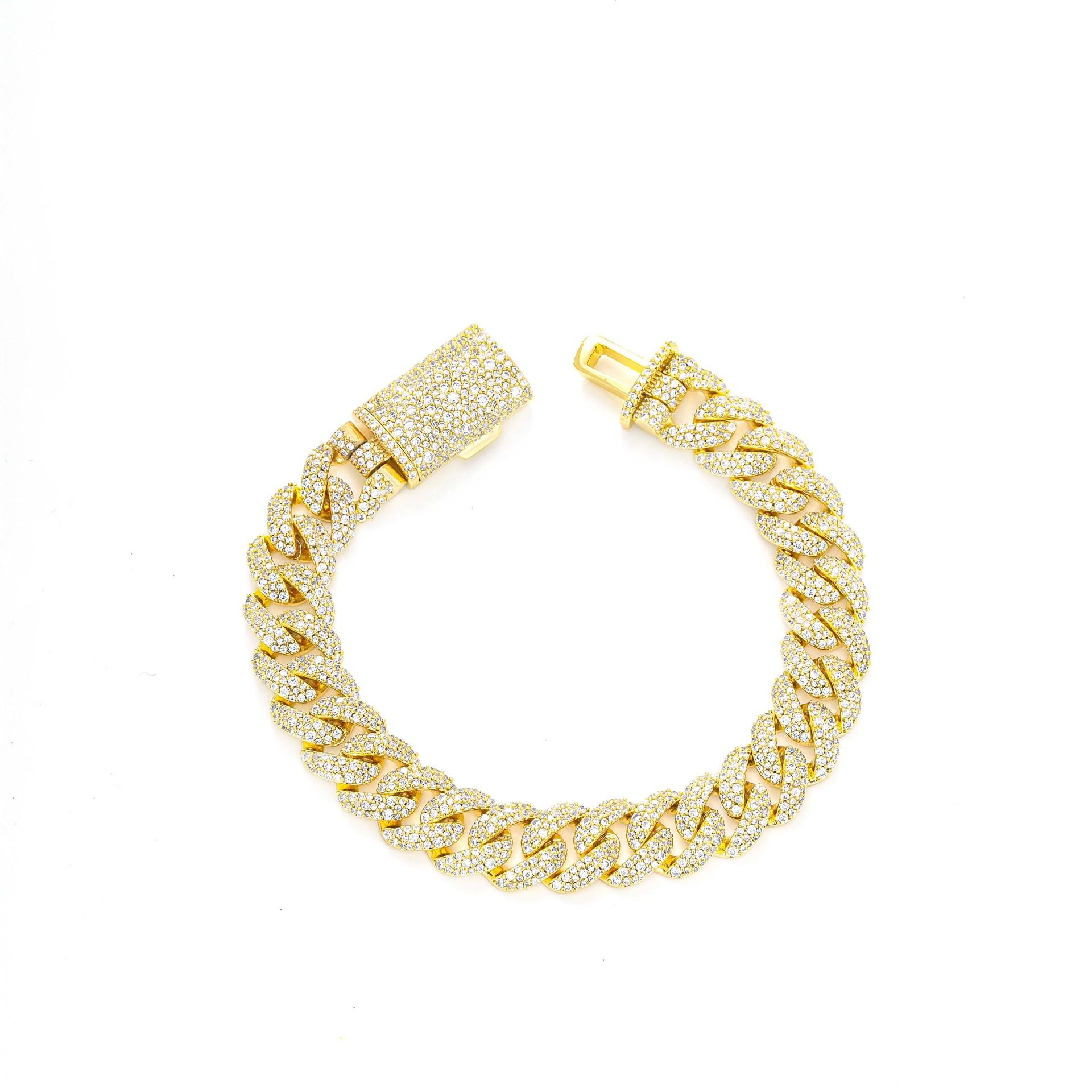 European and American hip hop 11mm full of bubble cuban chain bracelet street hiphop rap zircon bracelet jewelry bracelet 7inch (length about 18cm)
European and American hip hop 11mm full of bubble cuban chain bracelet street hiphop rap zircon bracelet jewelry bracelet 7inch (length about 18cm)
