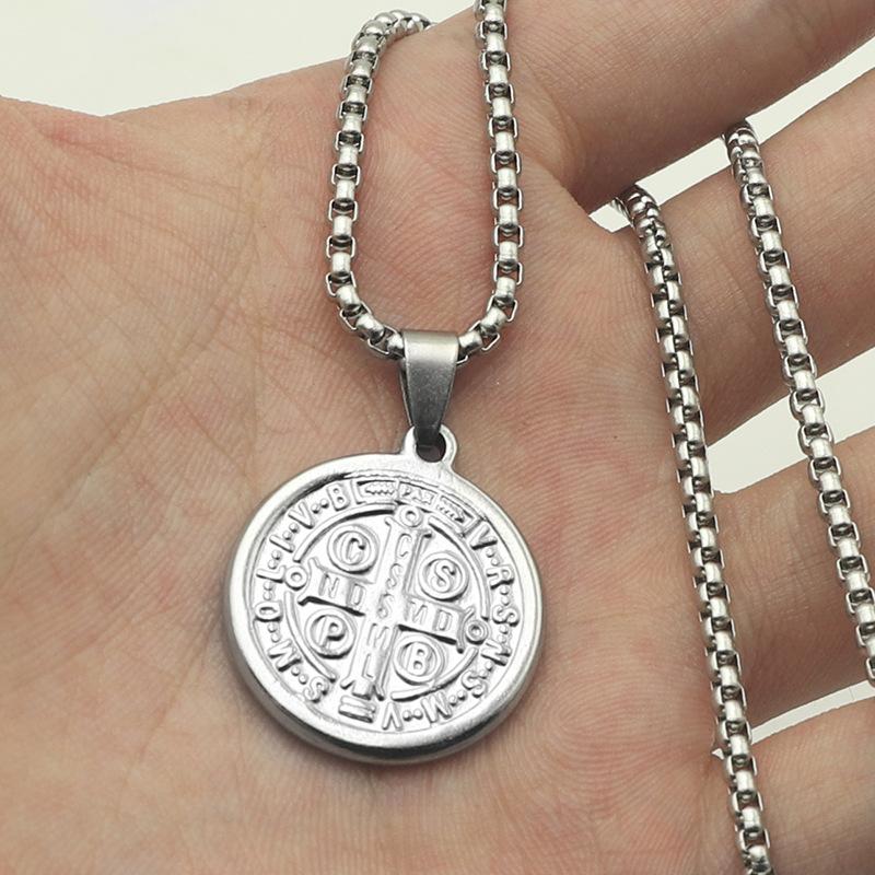 St Benedict Medal Necklace, Stainless Steel Protection Pendant, Gothic Catholic Jewelry for Men Women
St Benedict Medal Necklace, Stainless Steel Protection Pendant, Gothic Catholic Jewelry for Men Women
