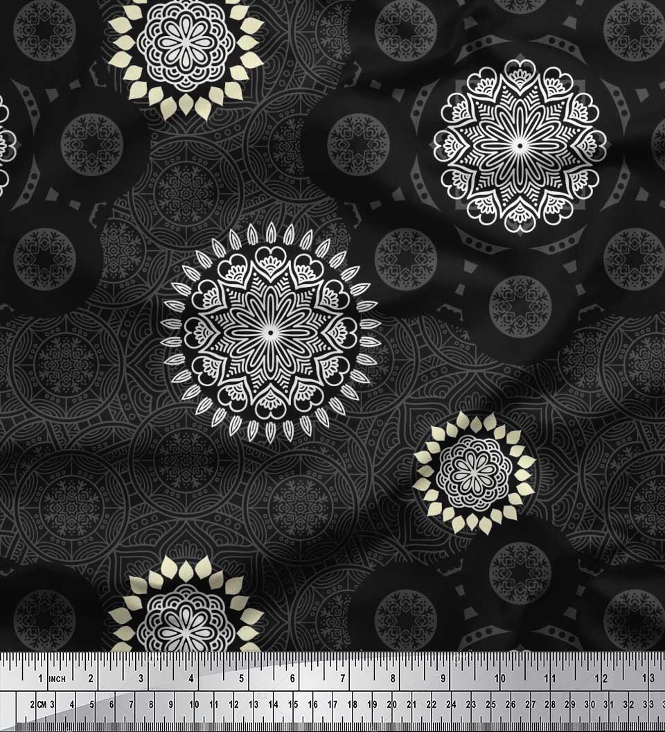 Soimoi Japan Crepe Satin Fabric Mandala Этническая печать Швейная ткань метр 42 дюйма 42 Inch Wide - Poly Crepe чёрный
Soimoi Japan Crepe Satin Fabric Mandala Этническая печать Швейная ткань метр 42 дюйма 42 Inch Wide - Poly Crepe чёрный