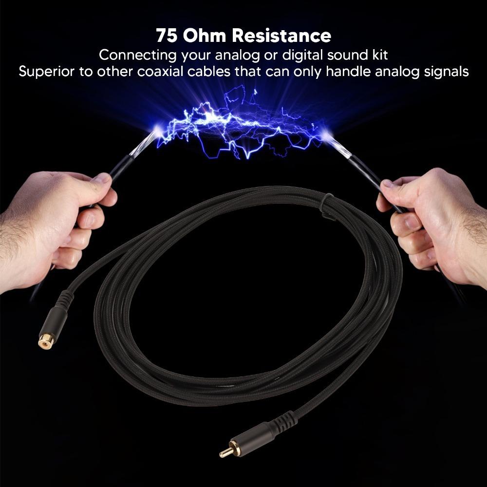 Digital Analog for RCA Coaxial Cord Male to Female for RCA Stereo Audio Cable Audio System 1.8m/5.9ft
Digital Analog for RCA Coaxial Cord Male to Female for RCA Stereo Audio Cable Audio System 1.8m/5.9ft