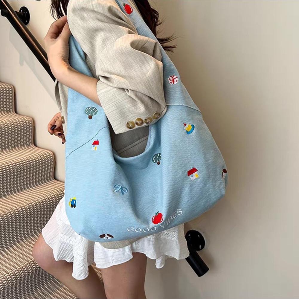 Sweet Cute Embroidered Tote Bag Large Capacity Messenger Bag Woman Girls темно-синього кольору
Sweet Cute Embroidered Tote Bag Large Capacity Messenger Bag Woman Girls темно-синього кольору