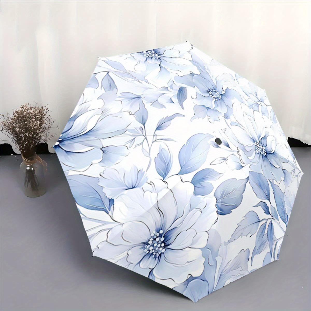 A Blue And White Floral Patterned Automatic Folding Umbrella. It Features a Portable And Collapsible Design, Making It a Casua (as the picture,Iron&8K)
A Blue And White Floral Patterned Automatic Folding Umbrella. It Features a Portable And Collapsible Design, Making It a Casua (as the picture,Iron&8K)