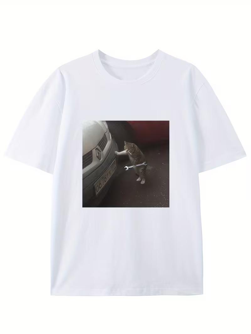 Funny Repair Cat Meme TShirtCreative Car Mechanic Cat Pattern Unisex Women Crew Neck TeeTrendy Short Sleeve for Daily Streetwear S
Funny Repair Cat Meme TShirtCreative Car Mechanic Cat Pattern Unisex Women Crew Neck TeeTrendy Short Sleeve for Daily Streetwear S