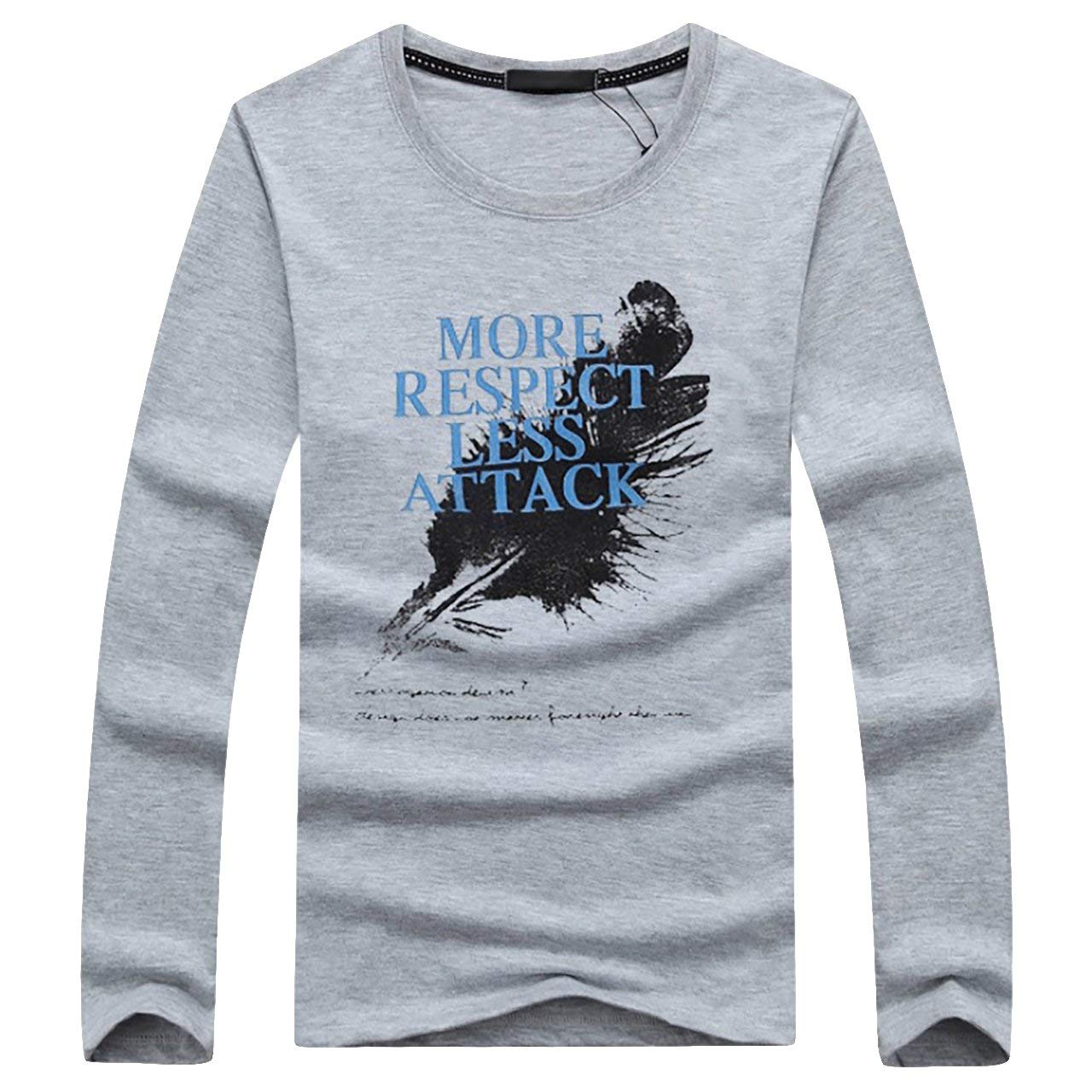 CHROME CRANE Men s Long Sleeve Feather Print T-Shirt with Wing Logo and English Letters (LPT003, Gray, Size M)
CHROME CRANE Men s Long Sleeve Feather Print T-Shirt with Wing Logo and English Letters (LPT003, Gray, Size M)