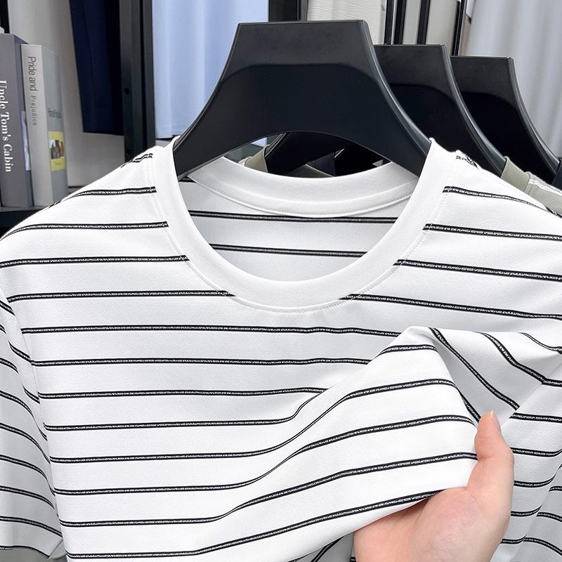 2026 Men s High-Stretch Ice Silk Striped T-Shirt - Short Sleeve Casual Summer Fashion 2XL/54 for 155-170 lbs
2026 Men s High-Stretch Ice Silk Striped T-Shirt - Short Sleeve Casual Summer Fashion 2XL/54 for 155-170 lbs